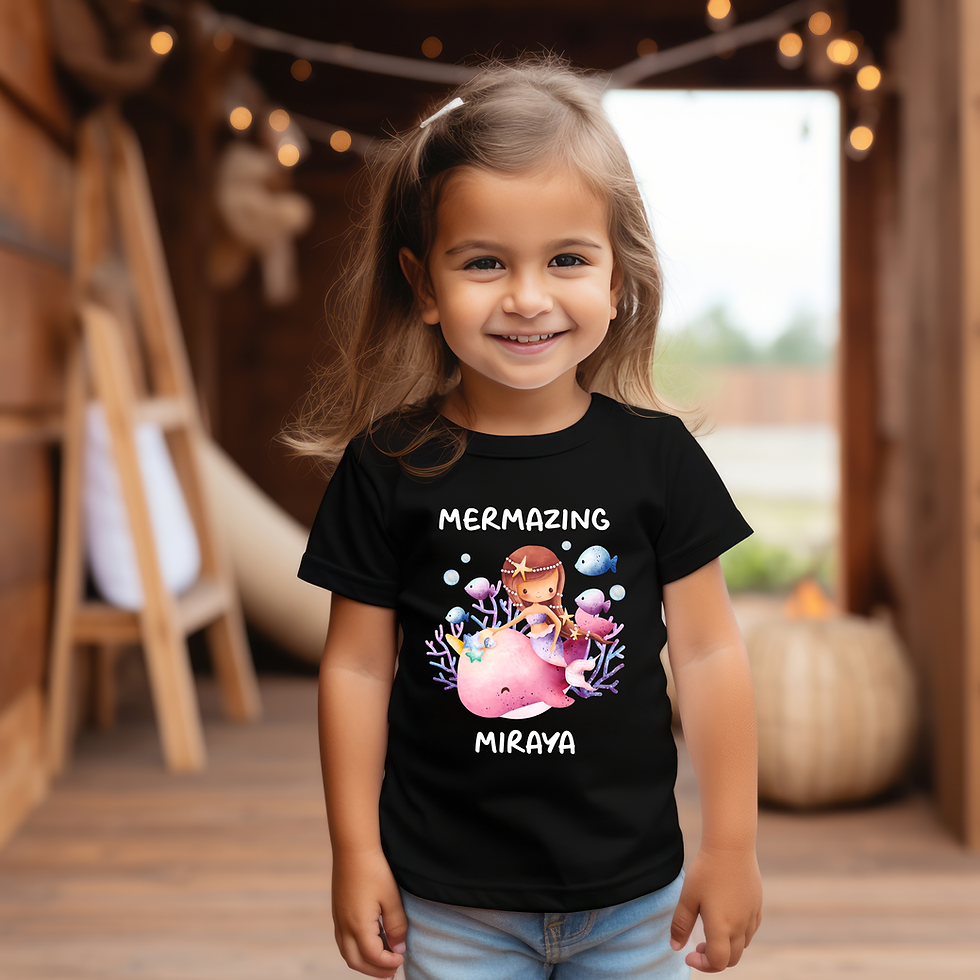 Mermazing Mermaid theme Black Onesie / Romper / Tshirt