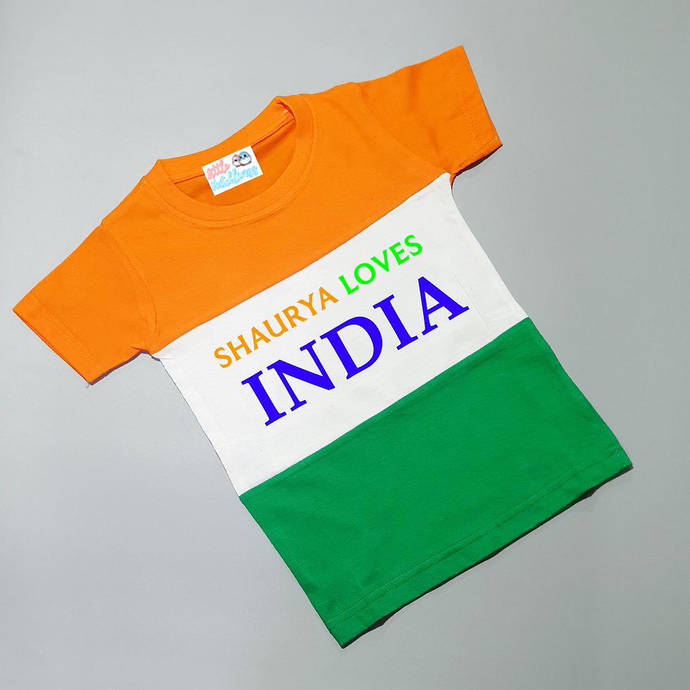 Tricolour Personalised India Tshirts