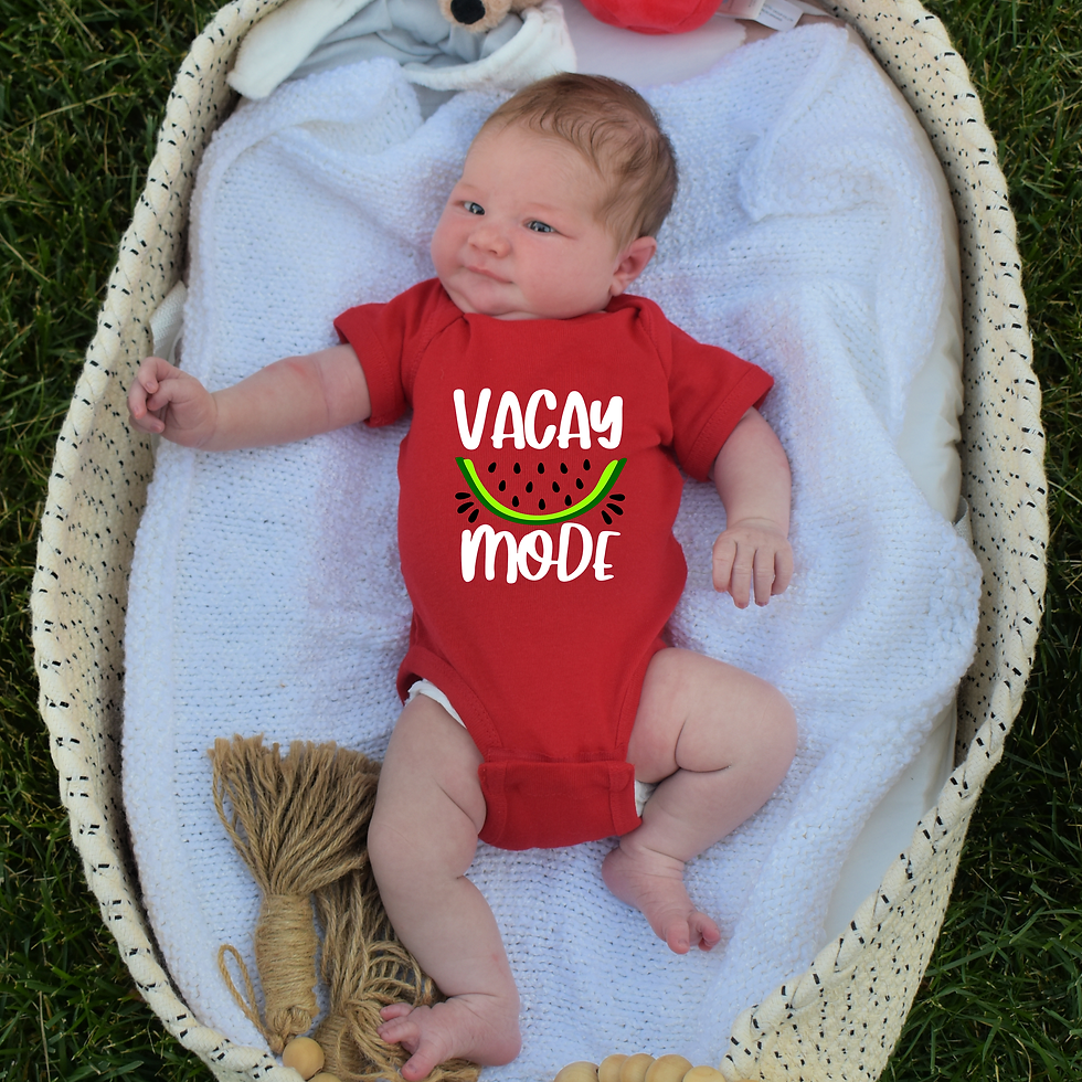 Vacay Mode Red Onesie / Romper / Tshirt (Watermelon)