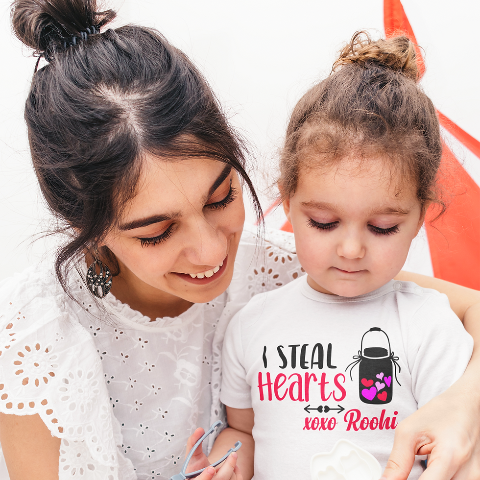 I Steal Hearts White Onesie / Romper / Tshirt (Jar)