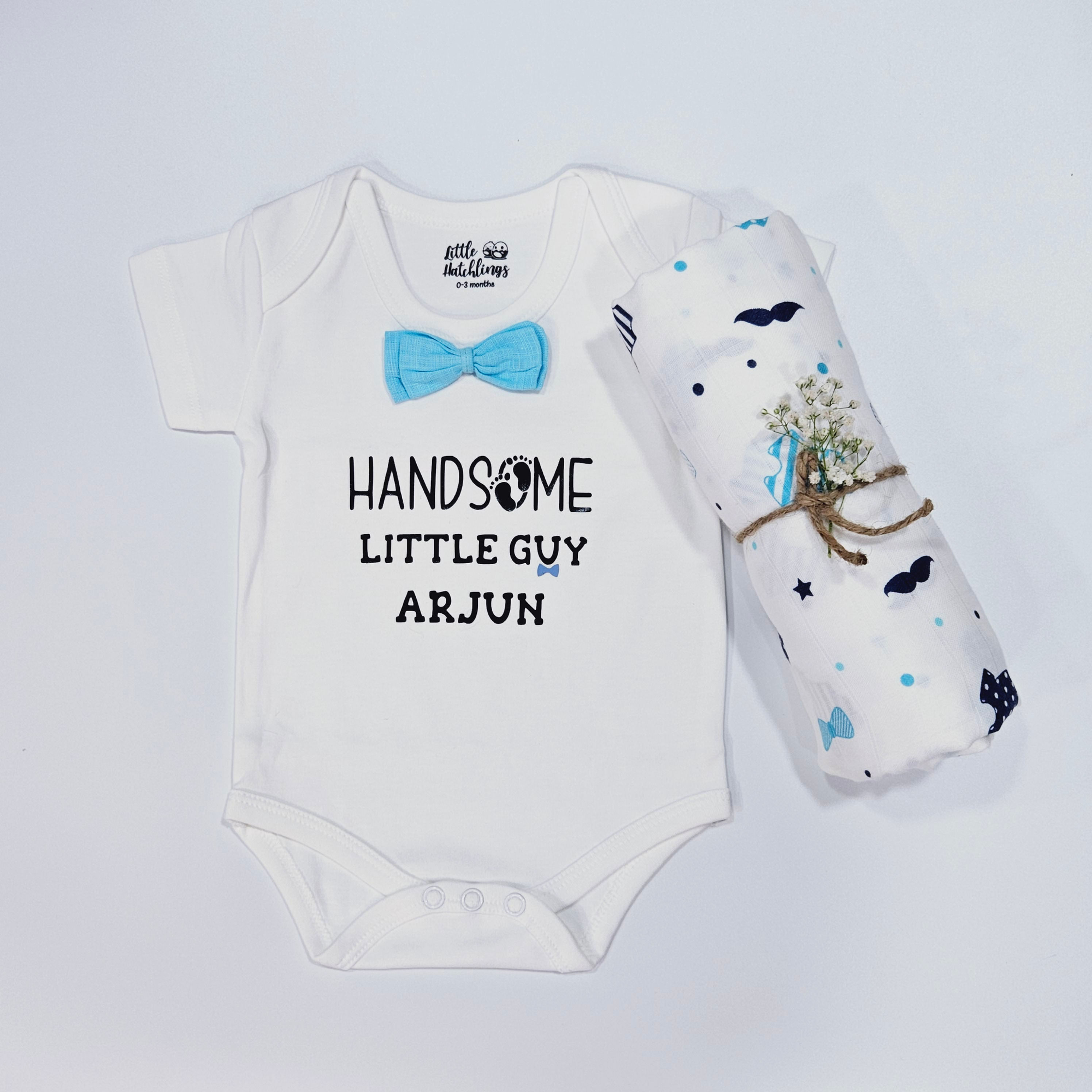 Little Man Baby Swaddle & Onesie Combo