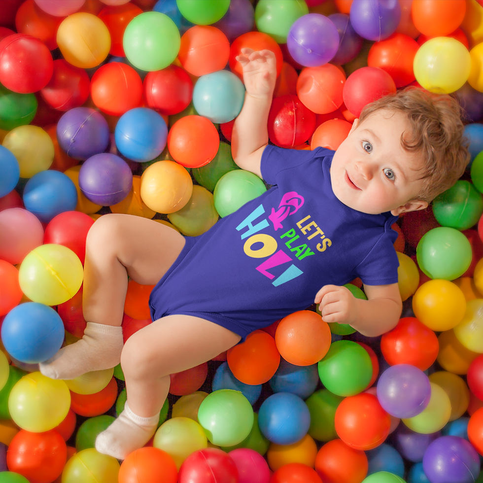 Let's Play Holi Navy Blue Onesie / Tshirt