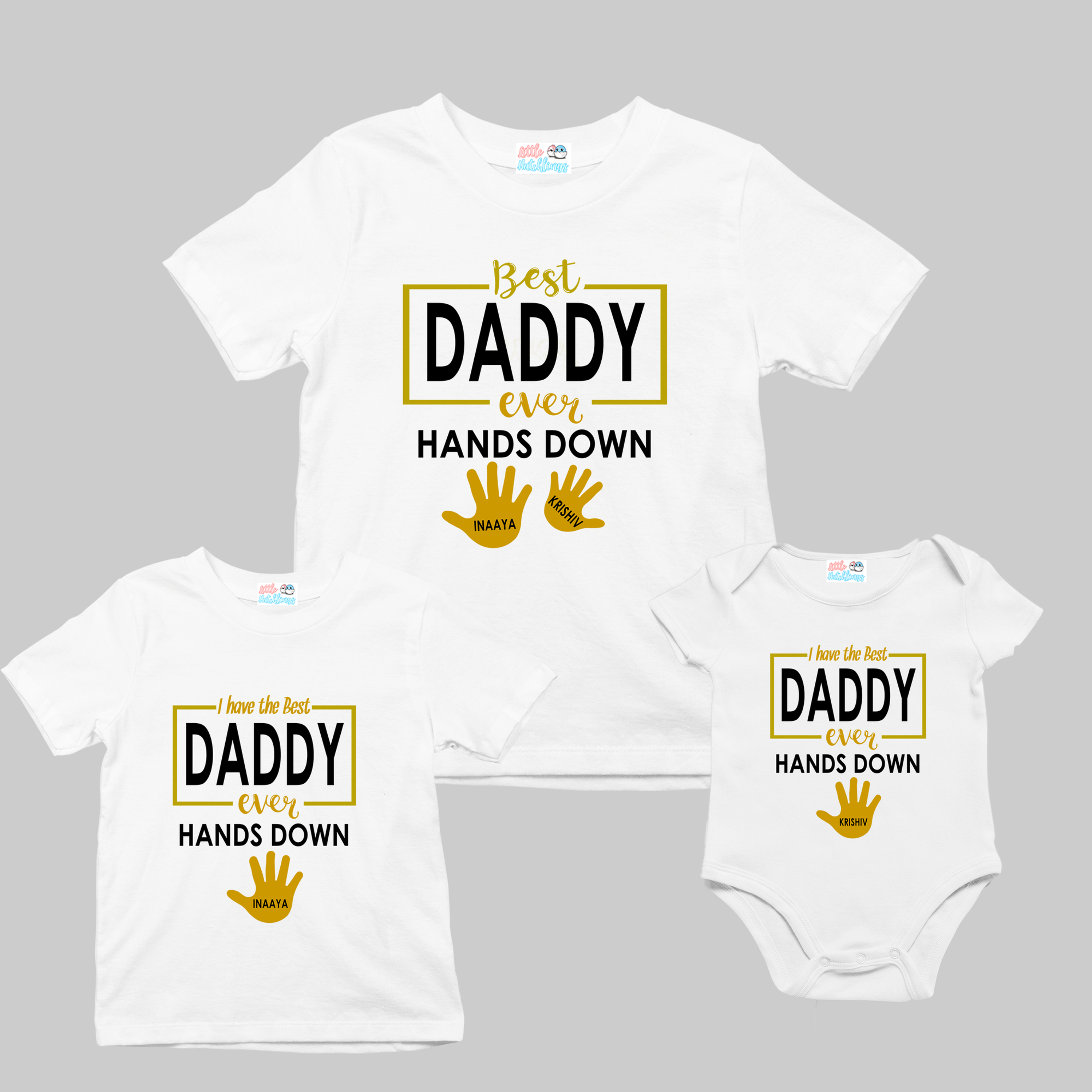 Best Daddy Ever Hands Down White Combo of Three