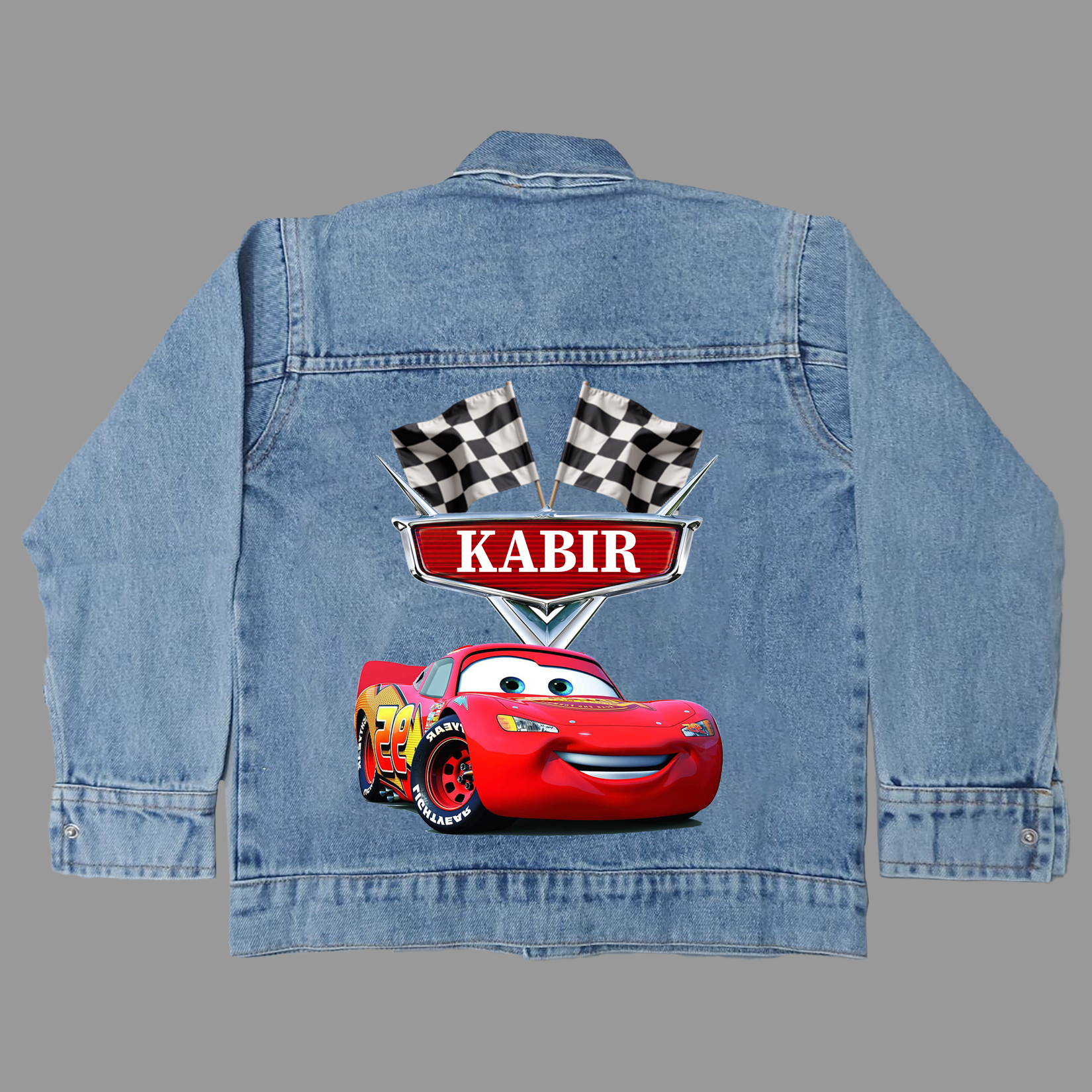 Racing Car With Name Denim Jacket