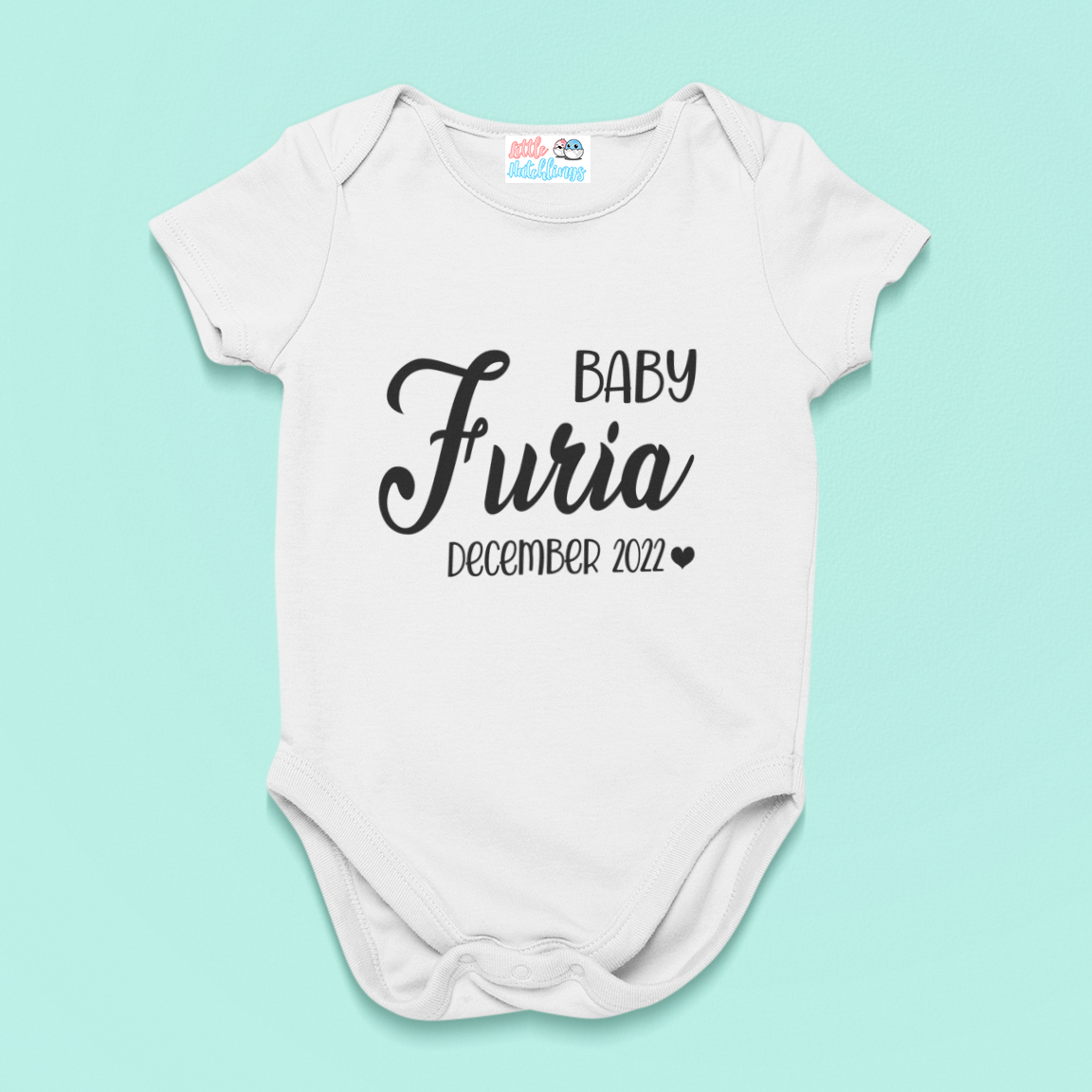 Personalized Baby Announcement Onesie (Surname & Due Date)