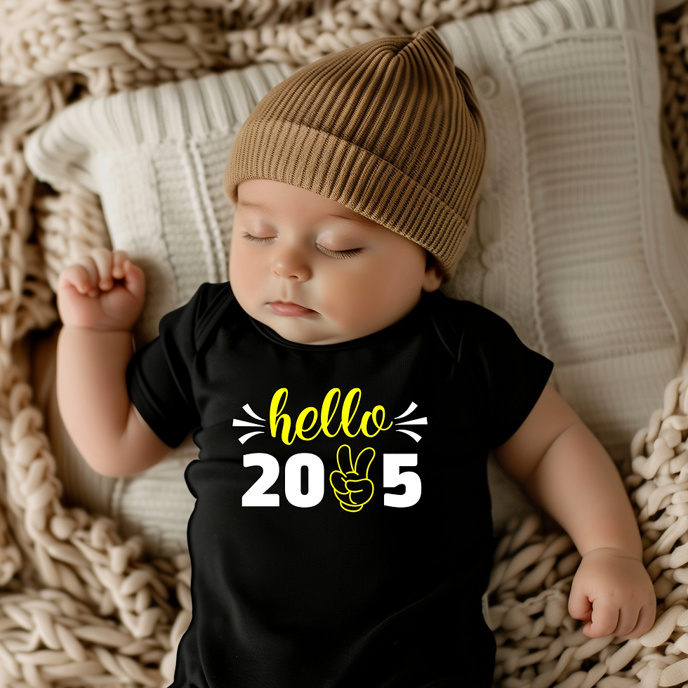 Hello 2025 New Year Black