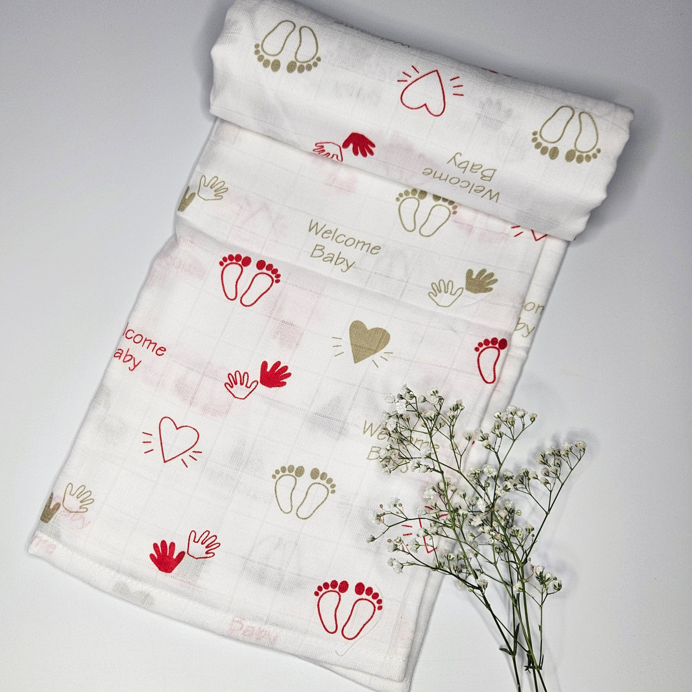 Welcome Baby Muslin Swaddle