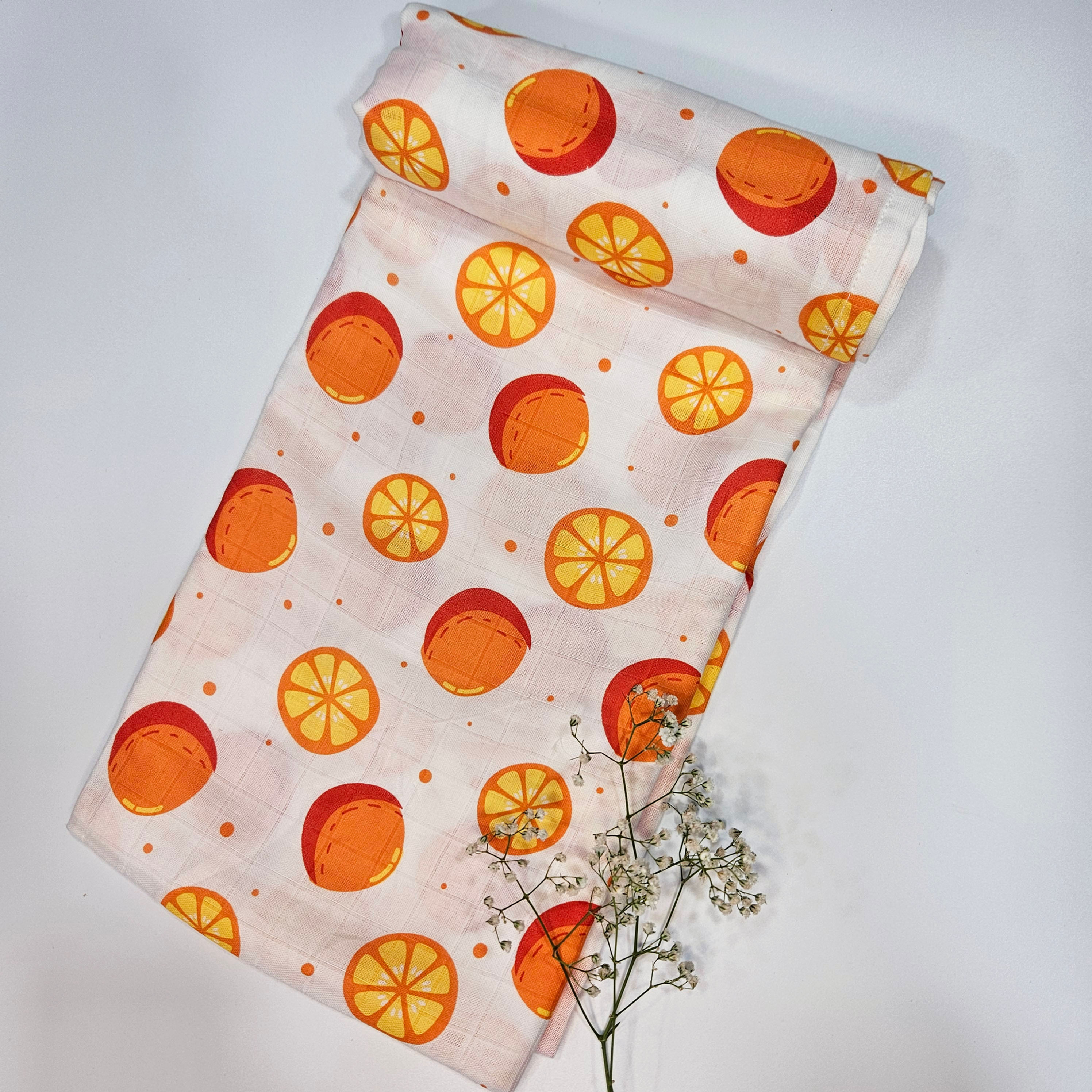 Orange Baby Muslin Swaddle