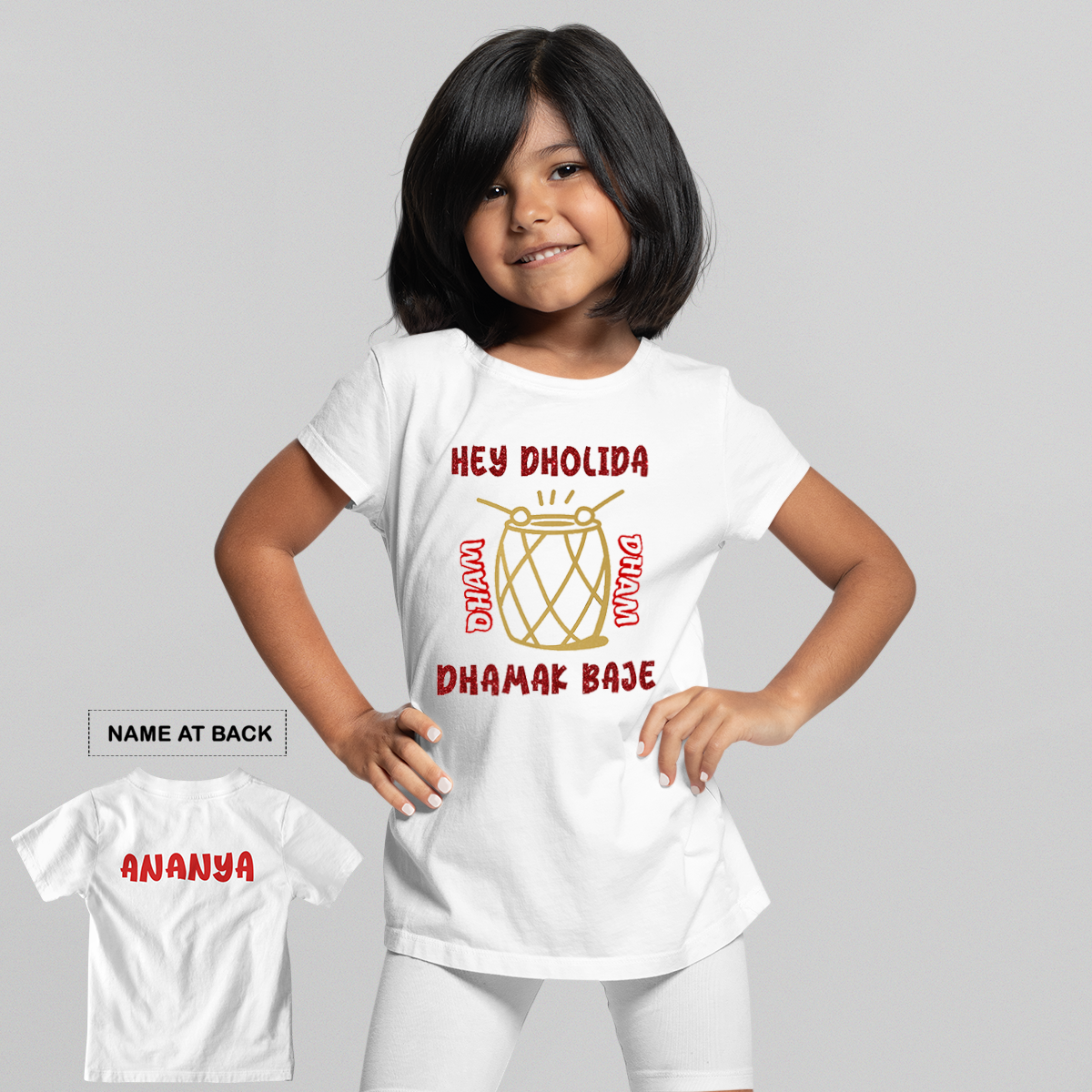 Personalised Hey Dholida White Onesie / Romper / Tshirt
