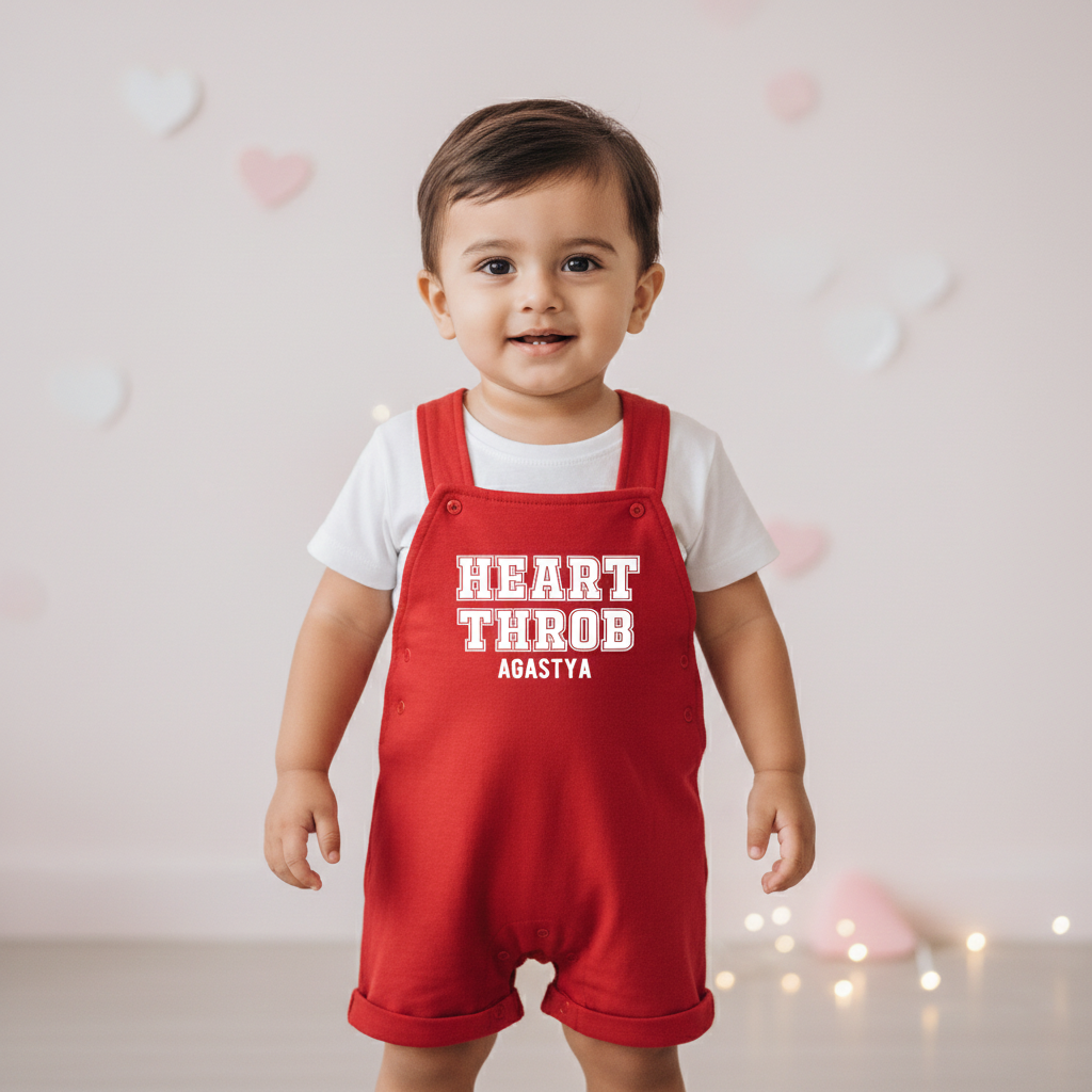 Heart Throb Red Dungaree