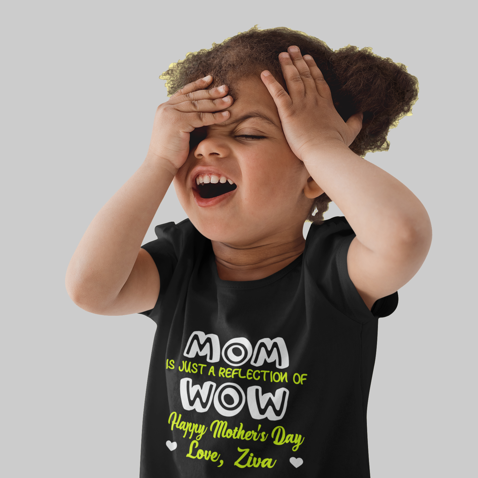 MOM reflection of WOW Mother's Day Black Onesie / Tshirt