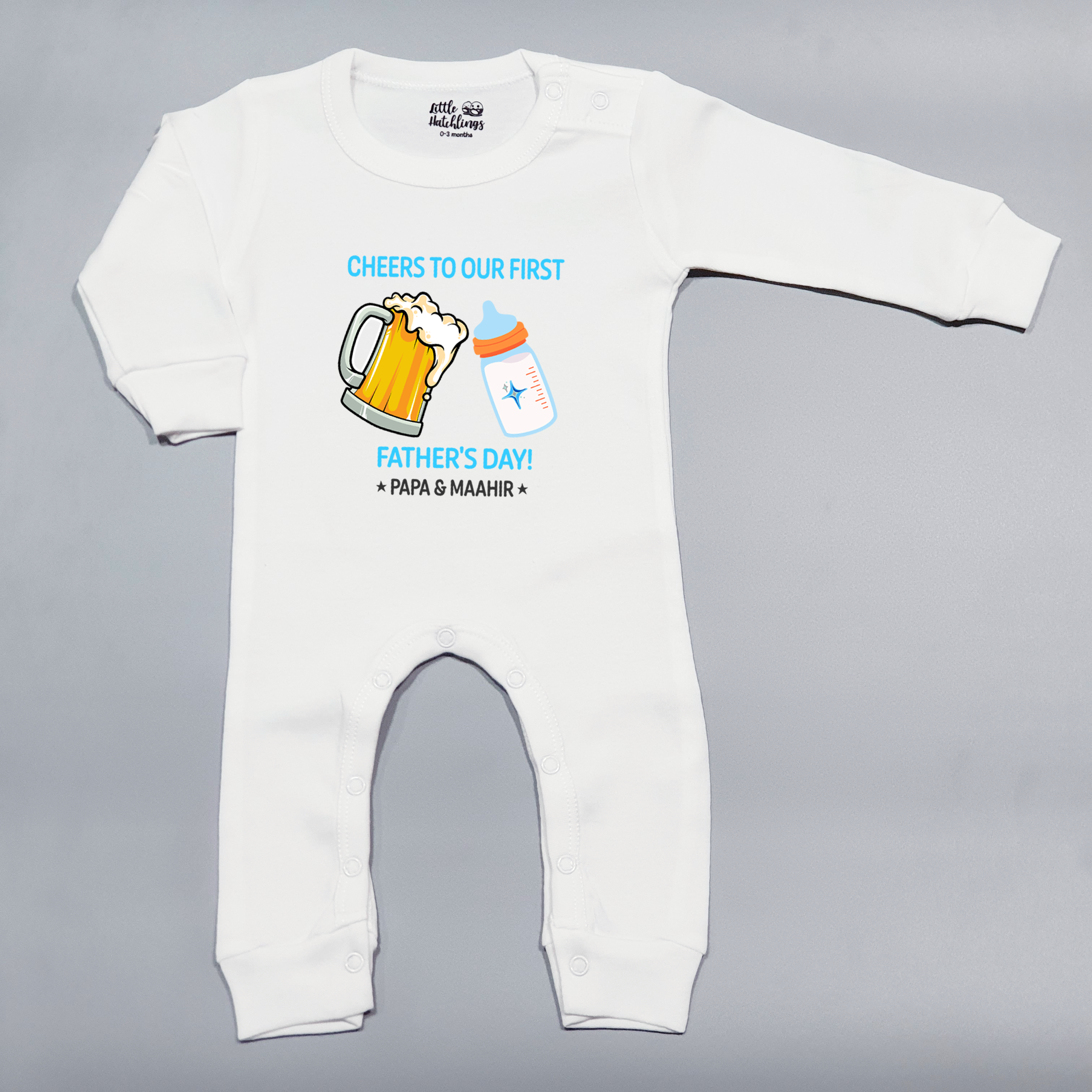 Cheers to our First Father's Day Beer & Bottle White