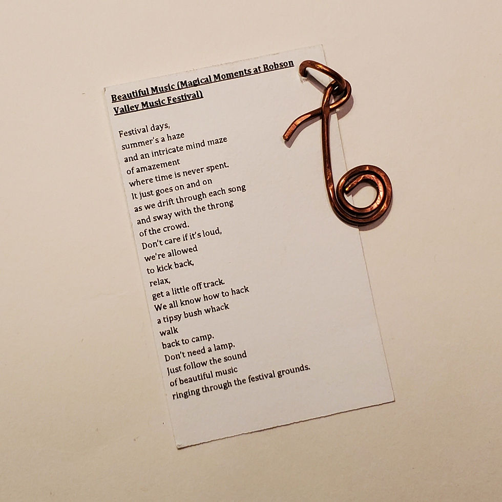 Thumbnail: music note copper-wire Panoptical Poetry pendant