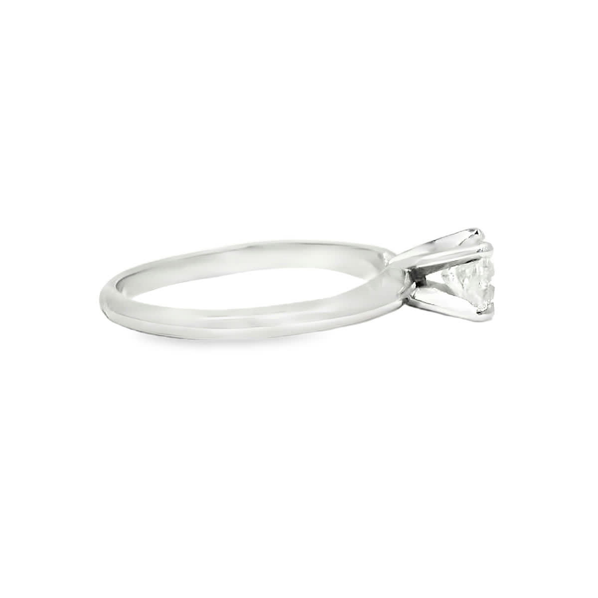 Cushion Cut Diamond Solitaire Engagement Ring in White Gold