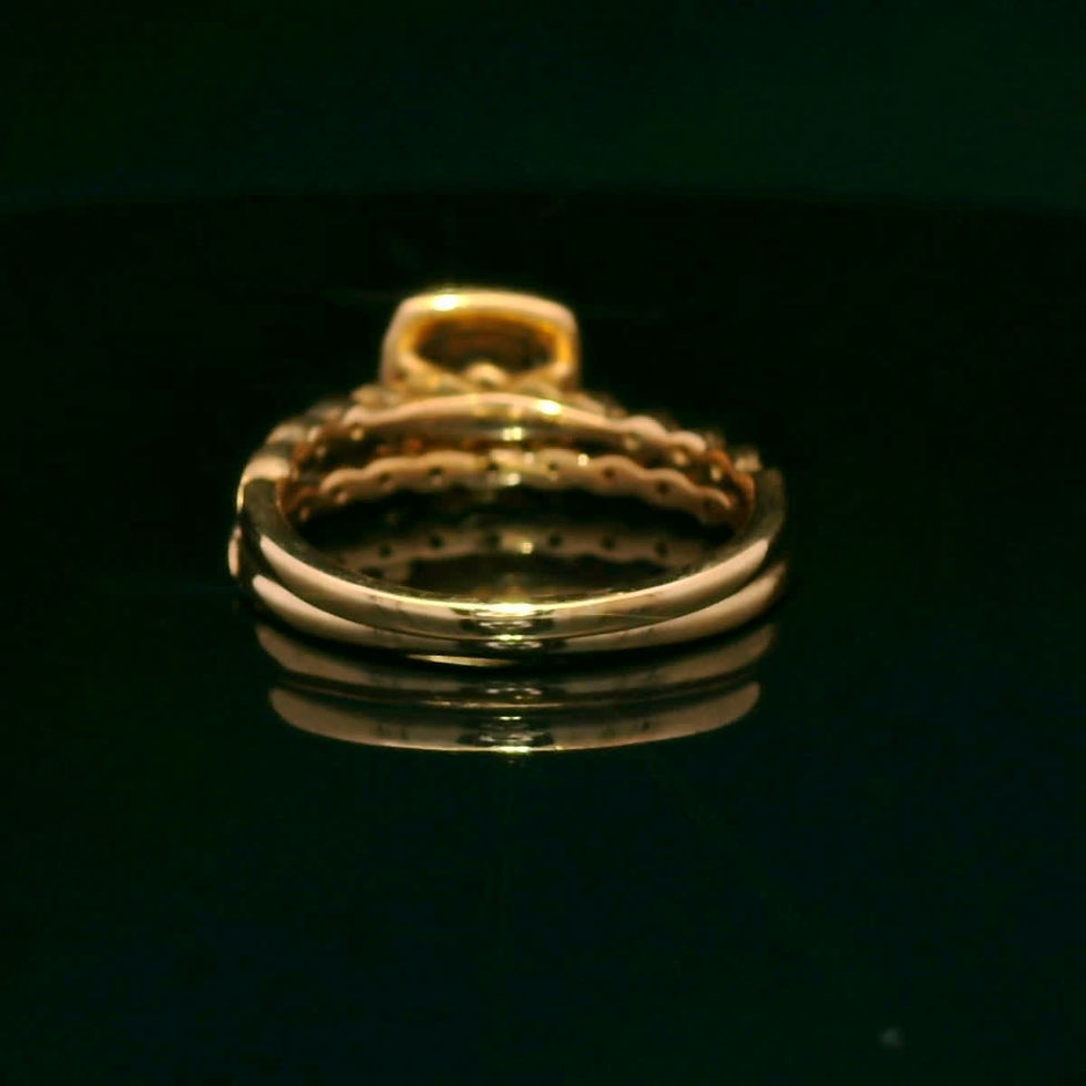 Thumbnail: Rose Gold Double Cushion Halo Diamond Bridal Set with Braided Shank