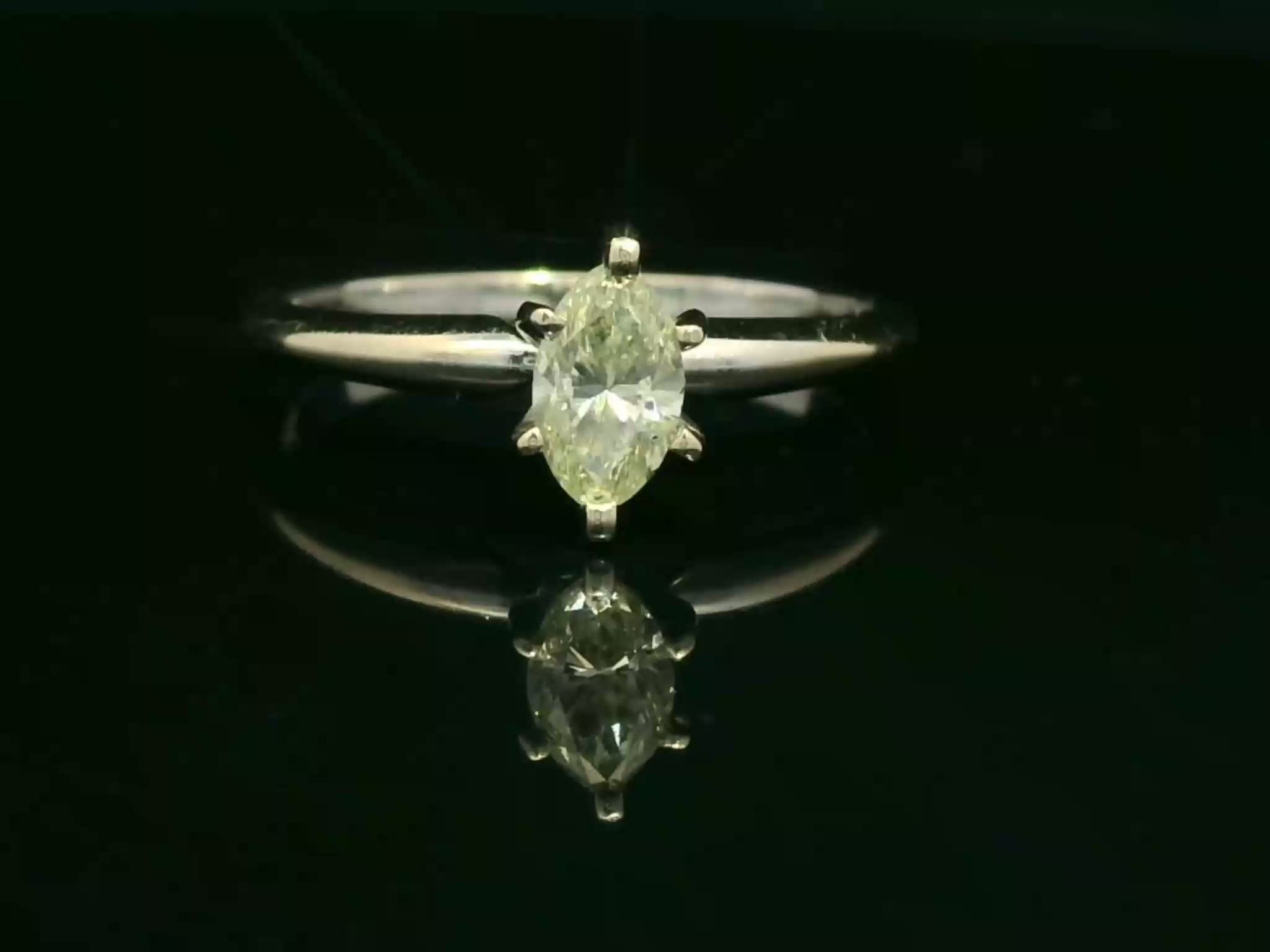 Marquise Brilliant Diamond Solitaire Ring in White Gold