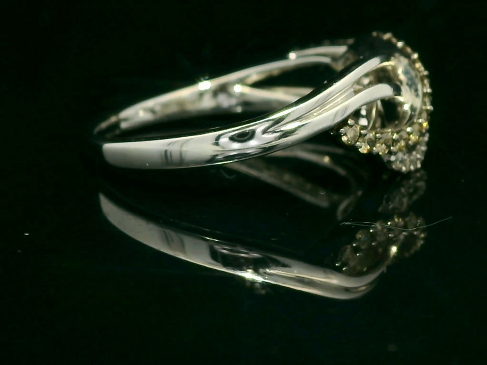 Thumbnail: White Gold Lattice Pavé Diamond Cocktail Ring