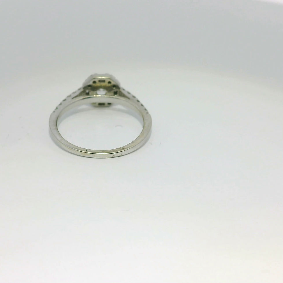 Thumbnail: Octagonal Halo Diamond Engagement Ring in White Gold