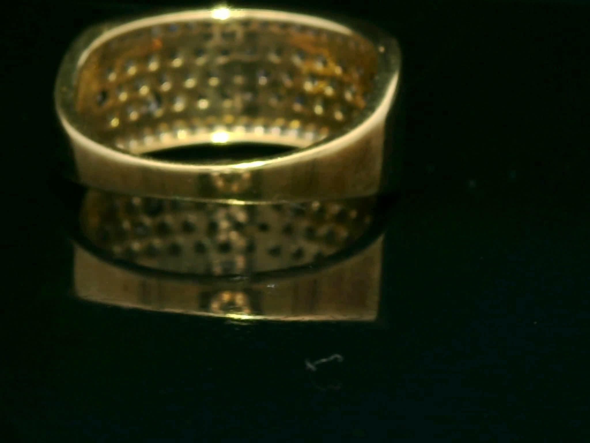 Fancy Brown and White Diamond Multi-Row White Gold Band Ring