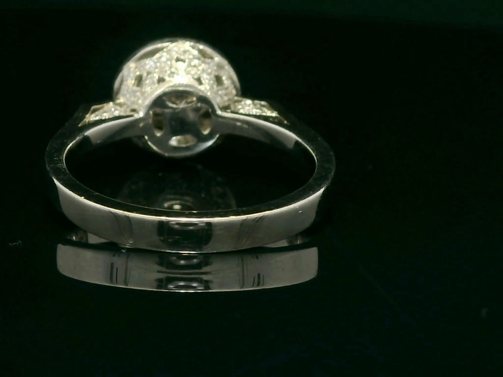 Thumbnail: Vintage-Inspired Round Brilliant Diamond Halo Engagement Ring in White Gold