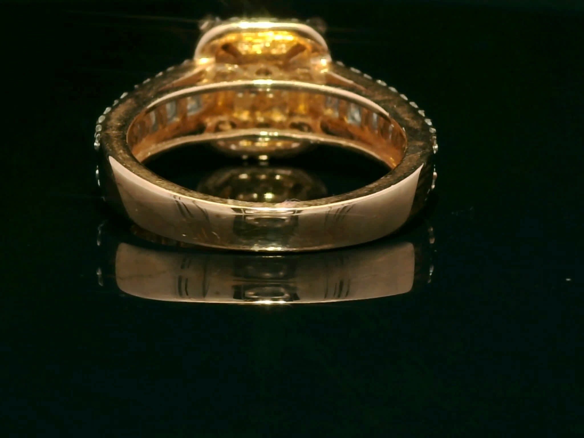 Rose Gold Cushion Composite Diamond Cocktail Ring