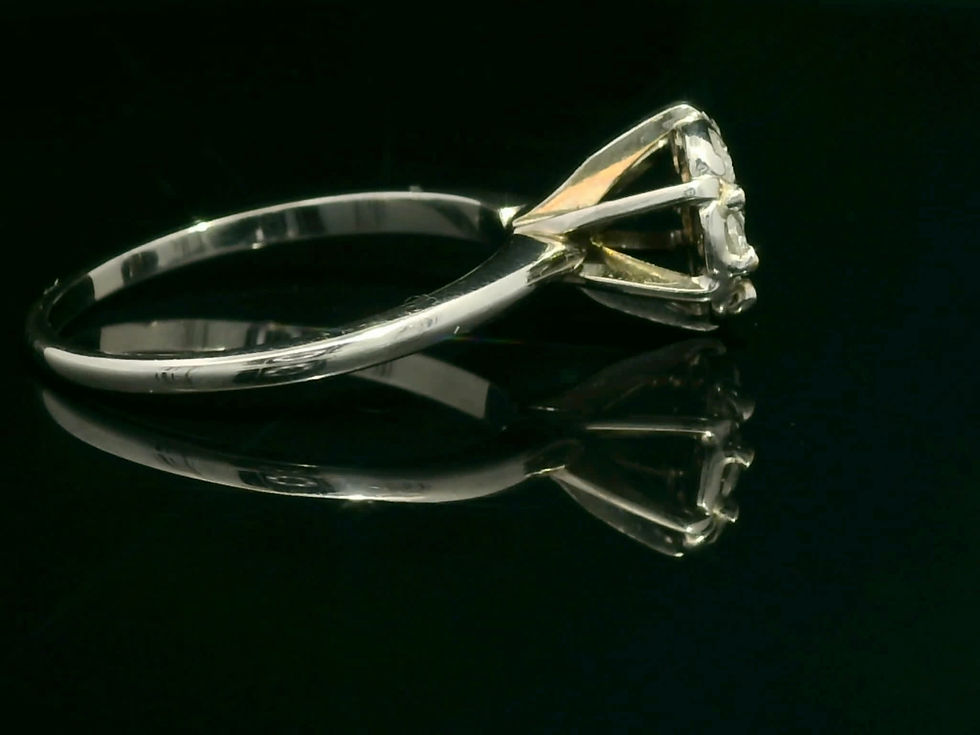 Thumbnail: White Gold Floral Diamond Cluster Ring