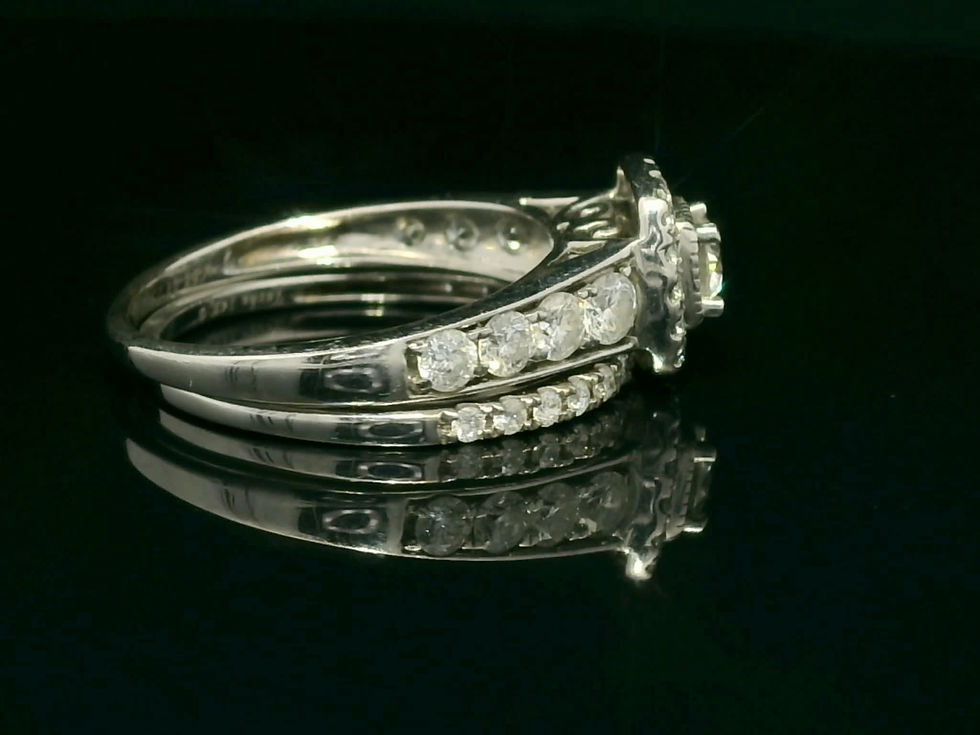 Thumbnail: Round Brilliant Cut Diamond Square Halo Engagement Ring in White Gold