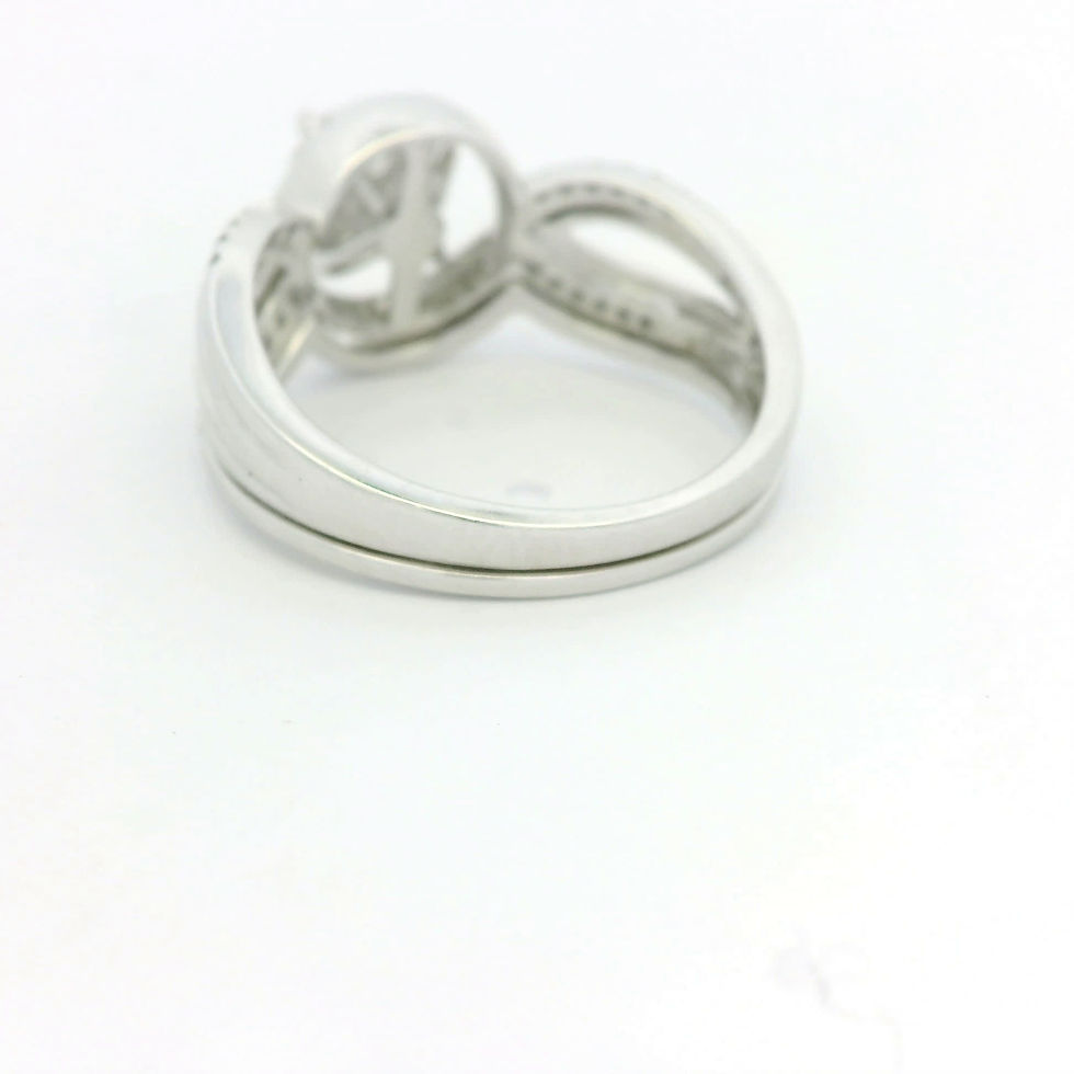 Thumbnail: Round Brilliant Diamond Halo Engagement Ring in 14k White Gold Pavé Wave Band