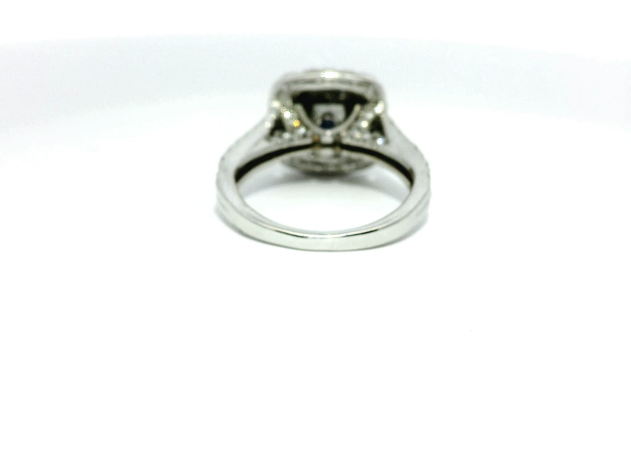 Princess-Cut Diamond Double Halo Engagement Ring in White Gold