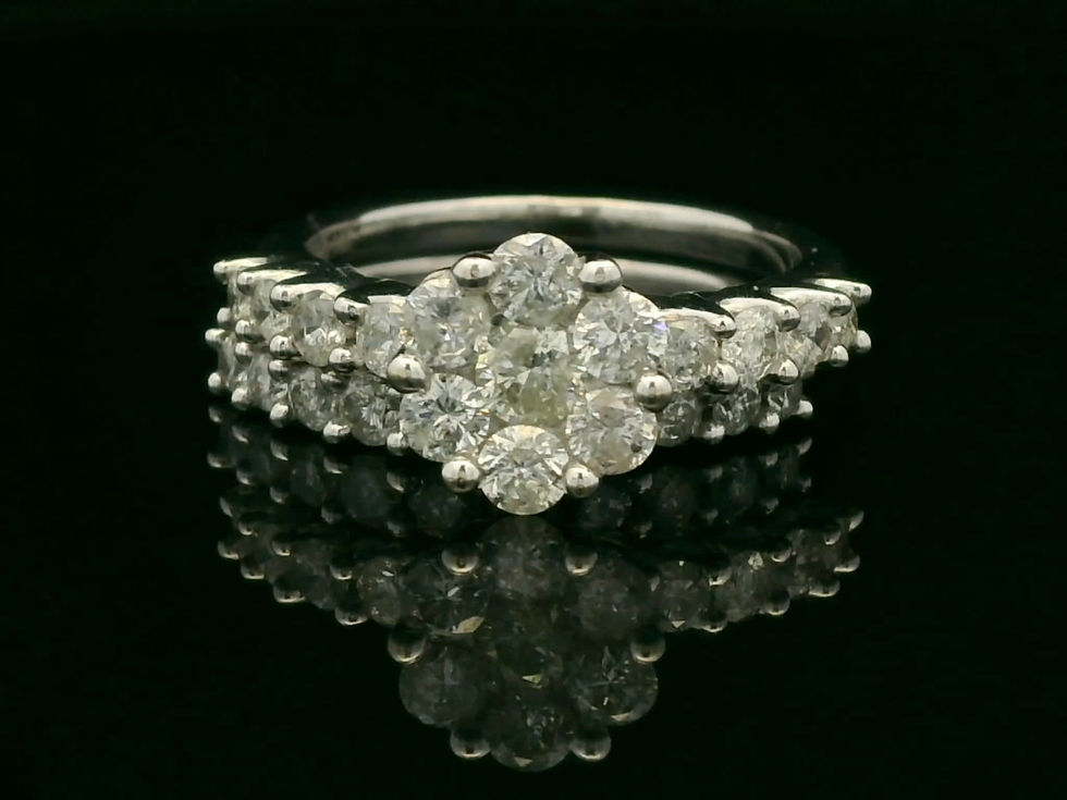 Thumbnail: Round Brilliant Cut Diamond Cluster Band in White Gold