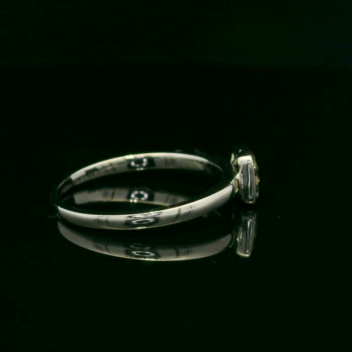 Fancy Yellow Diamond Square Cluster Ring in White Gold
