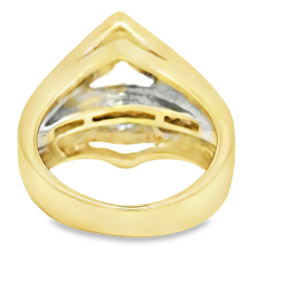 Thumbnail: Marquise Diamond Chevron Cocktail Ring in 14k Yellow Gold