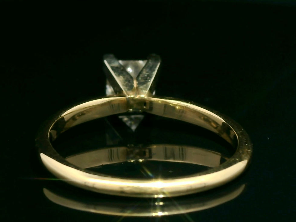 Thumbnail: Princess-Cut Diamond Solitaire Ring in Two-Tone Gold