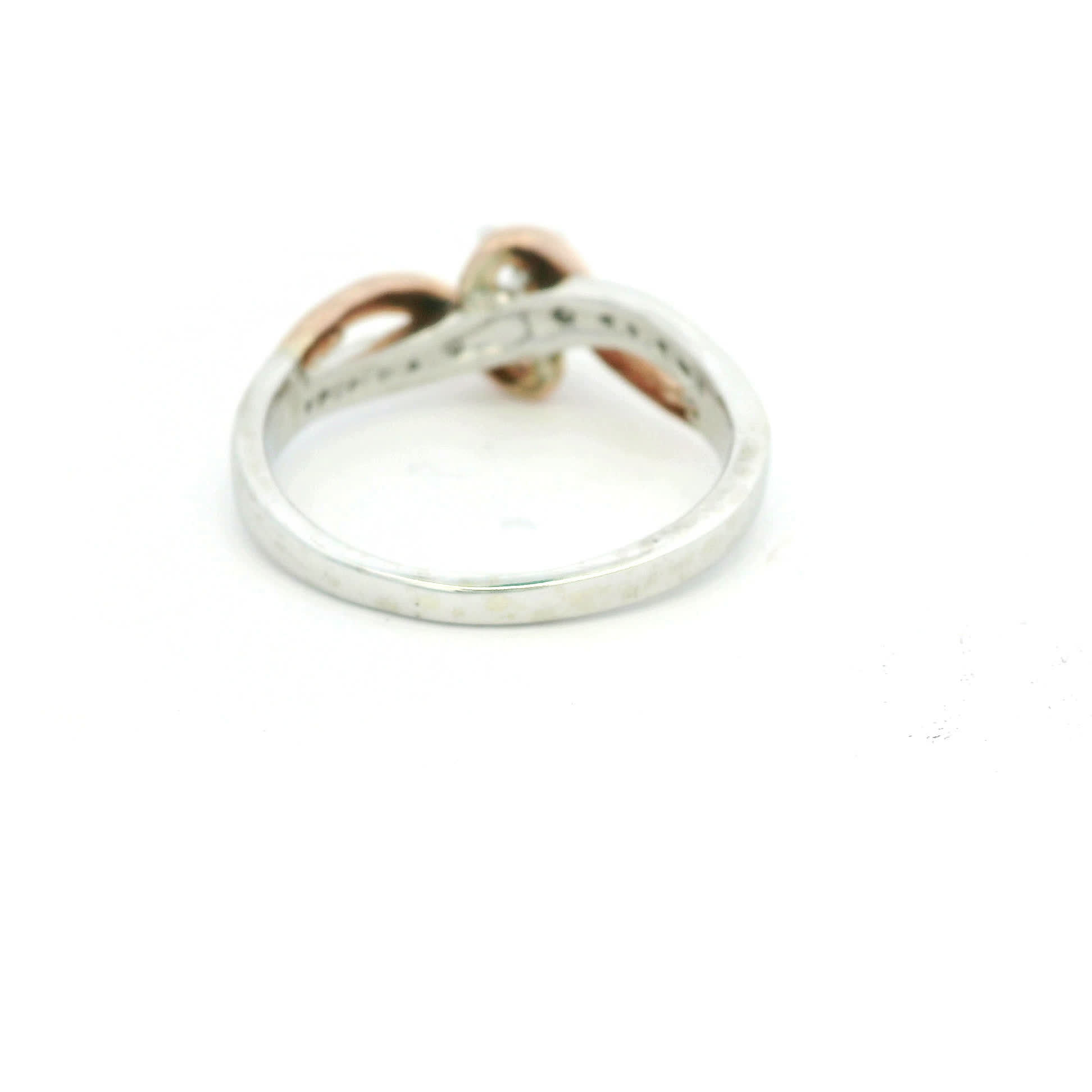 Round Brilliant Diamond Two-Tone Bypass Engagement Ring