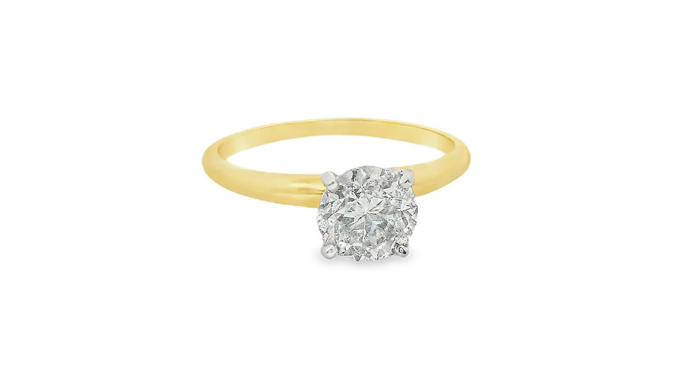Thumbnail: Classic Round Brilliant Diamond Solitaire Ring in Two-Tone Gold