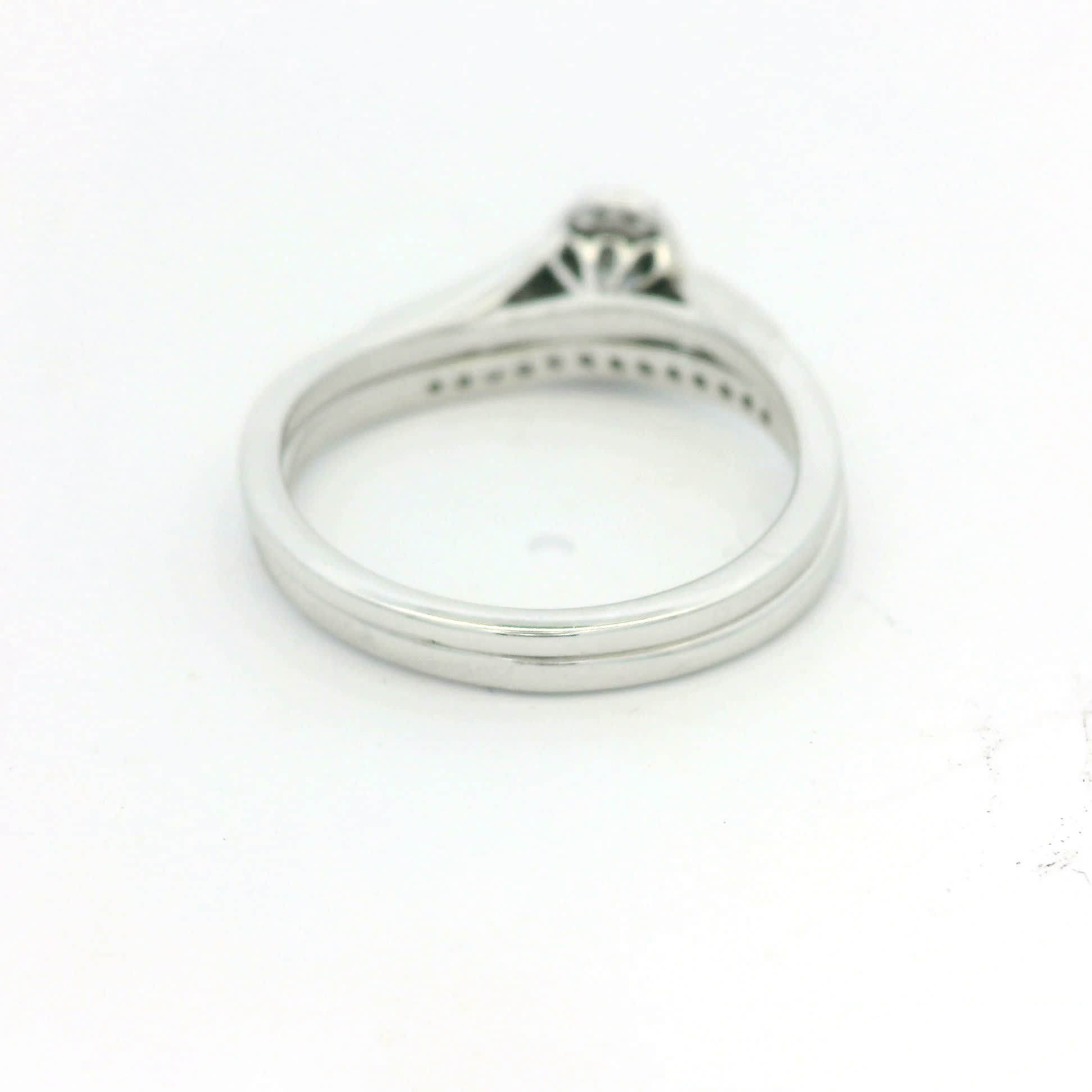 Oval Brilliant Cut Diamond Halo Engagement Ring and Wedding Band Set in White