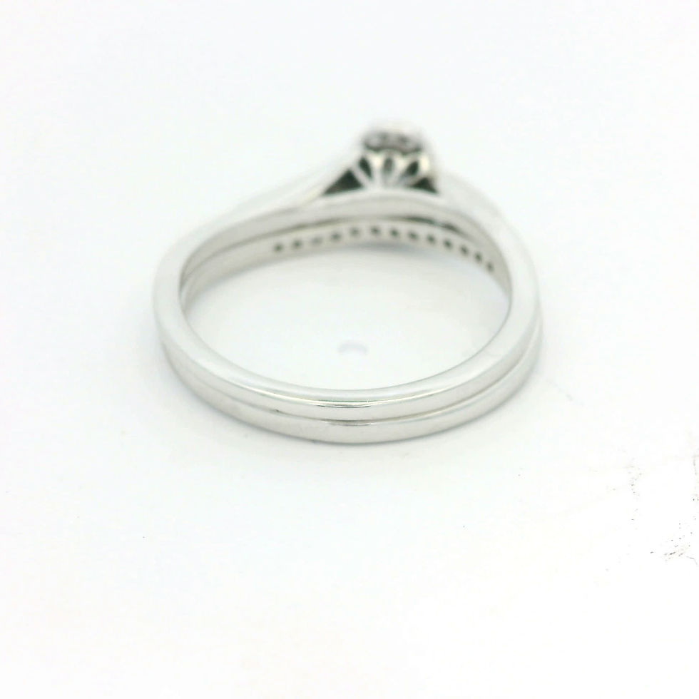 Thumbnail: Oval Brilliant Cut Diamond Halo Engagement Ring and Wedding Band Set in White