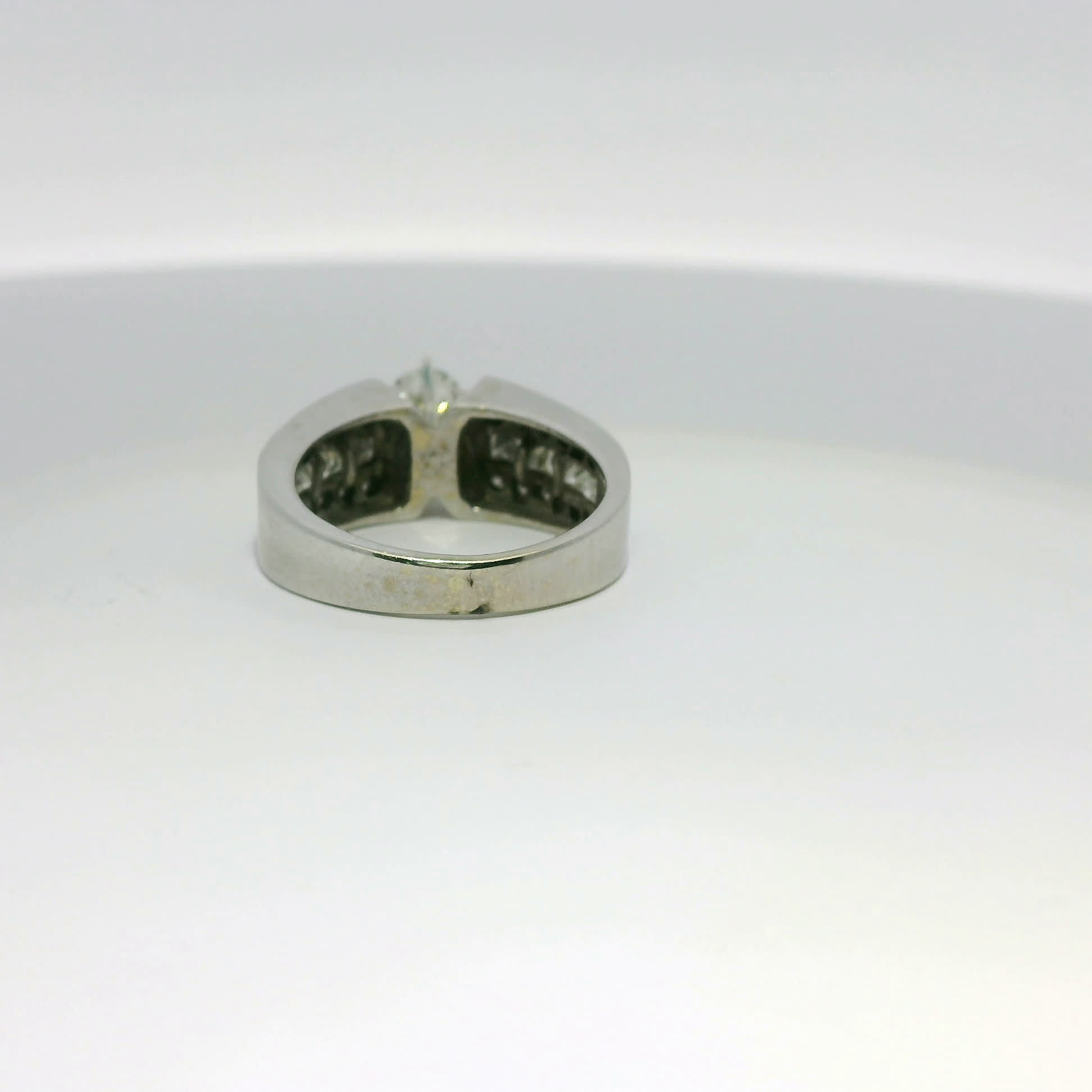 Oval Brilliant Cut Diamond White Gold Three-Row Multi-Stone Ring