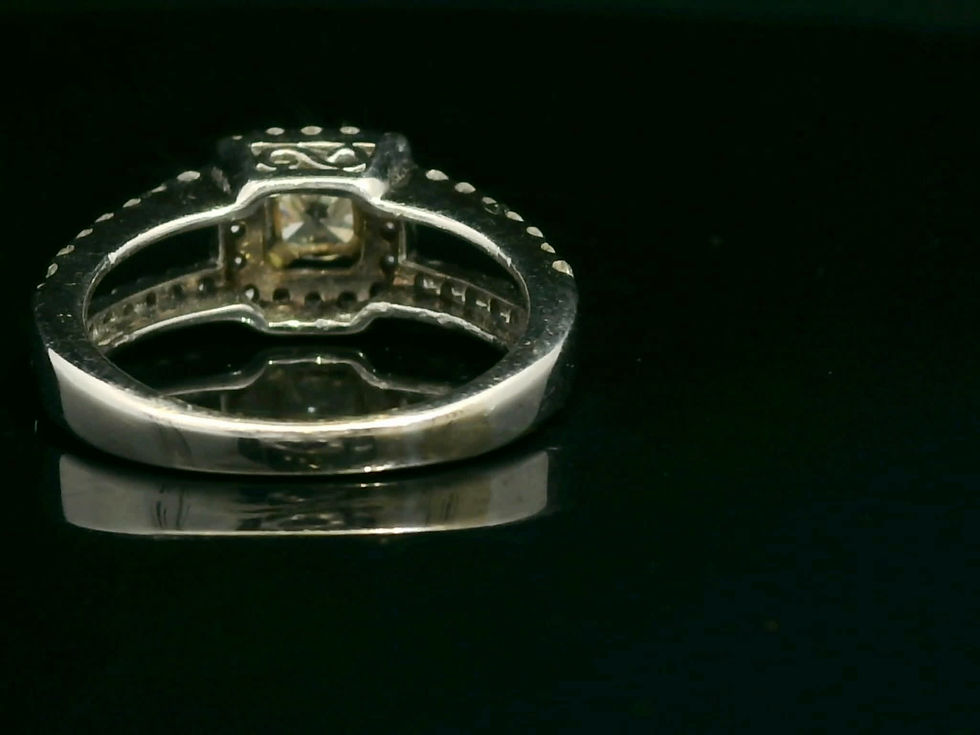 Thumbnail: Round Brilliant Diamond Square Halo Split-Shank Engagement Ring in White Gold