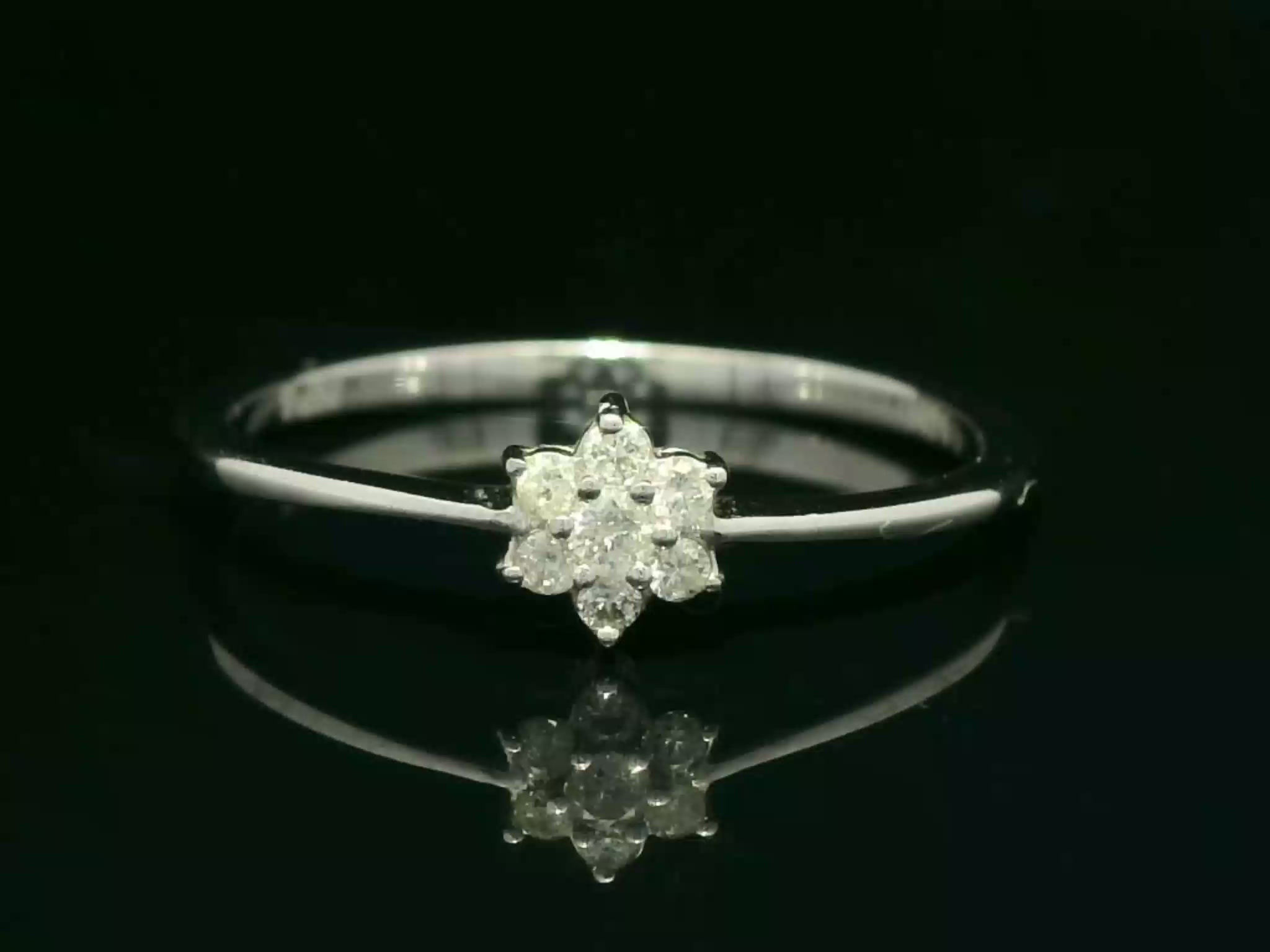 Round Brilliant Diamond Floral Cluster Ring in White Gold