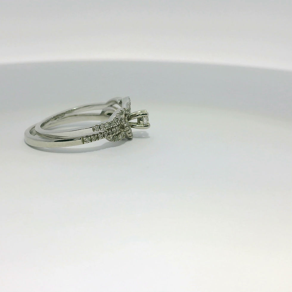 Thumbnail: Round Brilliant Diamond Infinity Halo Bridal Set in White Gold