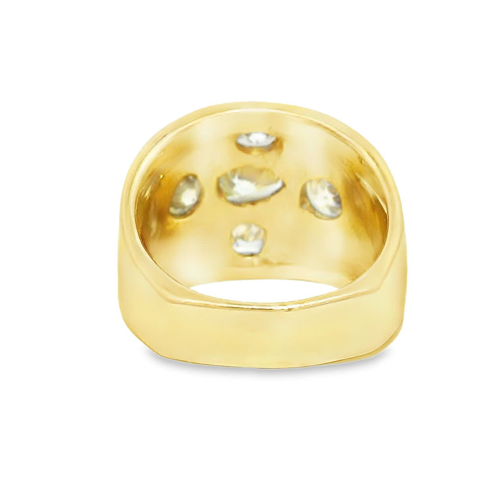 Thumbnail: Multi-Shape Diamond Five-Stone Flush Set Ring in Yellow Gold