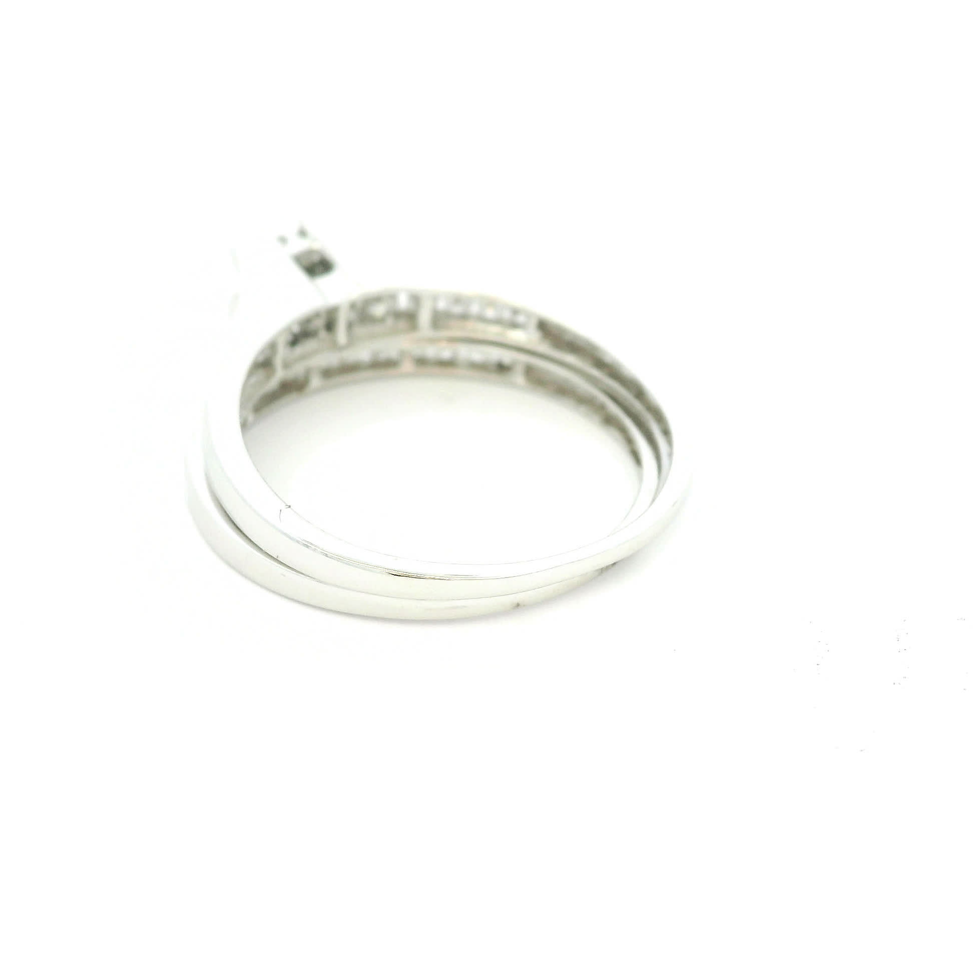 Princess-Cut Diamond Quad Cluster White Gold Split-Shank Ring