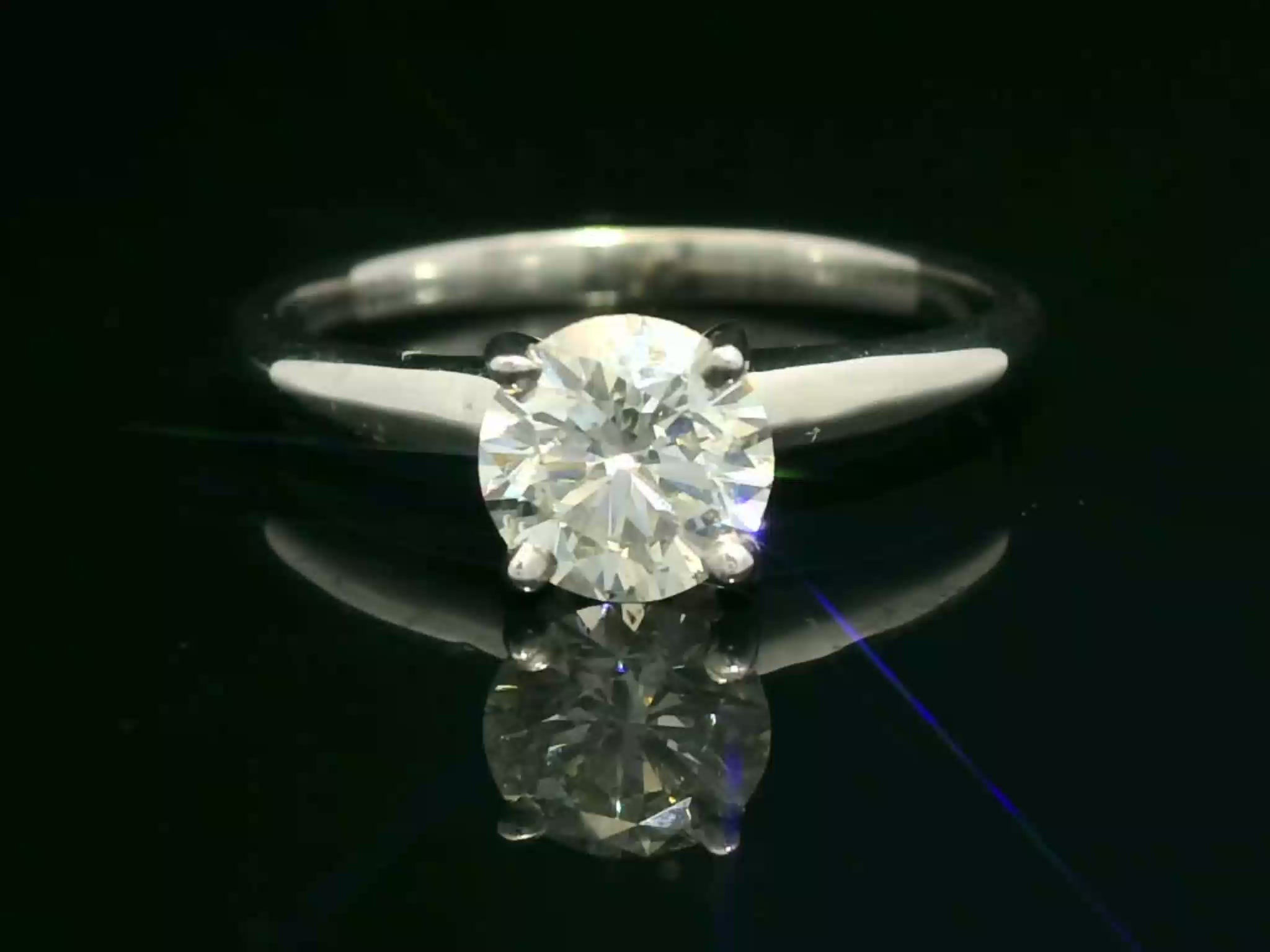 Round Brilliant Cut Diamond Solitaire Ring in White Gold