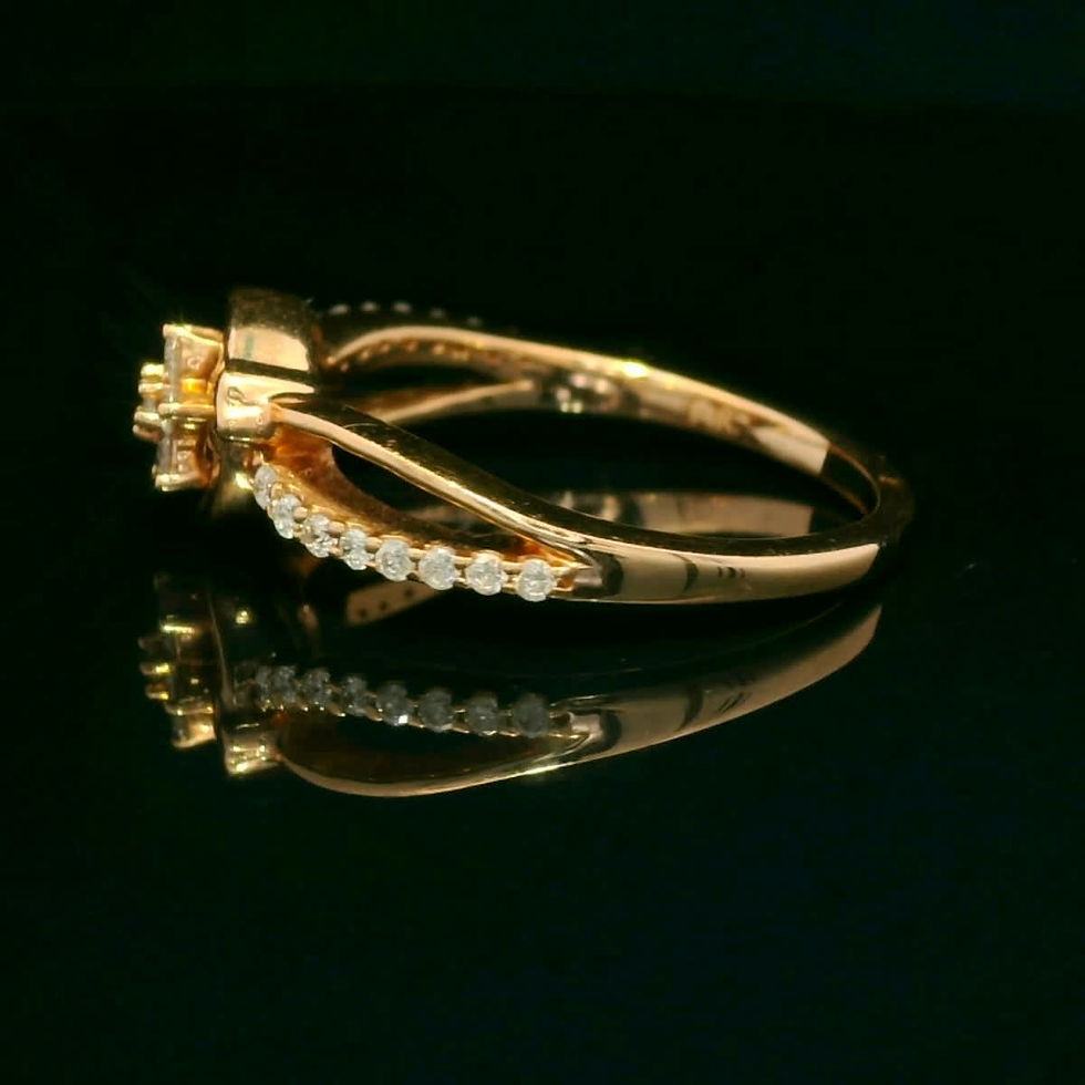 Thumbnail: Round Brilliant Diamond Floral Cluster Ring in Rose Gold