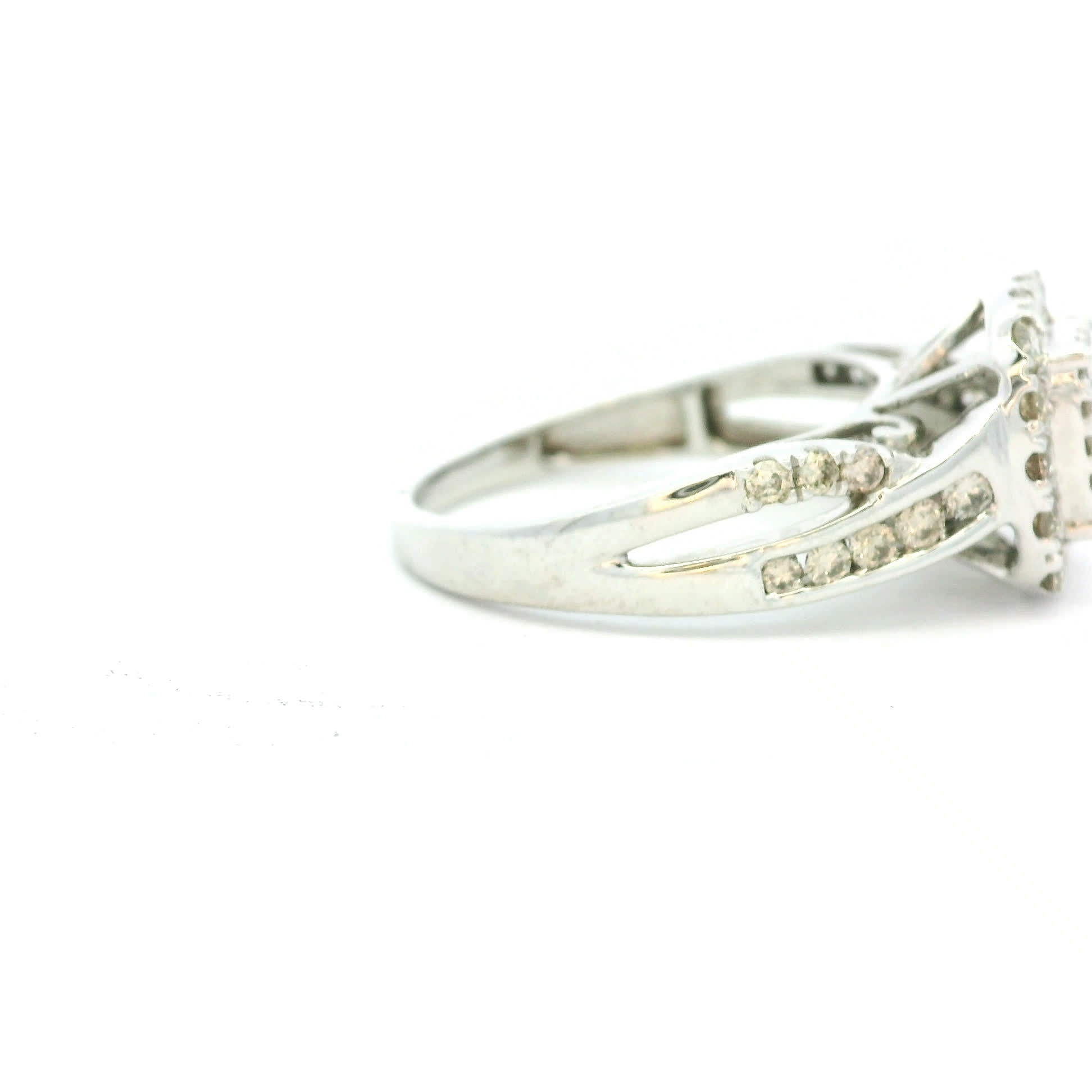 Fancy Brown Diamond Cluster Halo Ring in White Gold