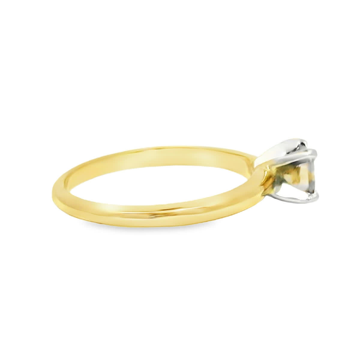 Fancy Brown Cushion Cut Diamond Solitaire Ring in Yellow Gold