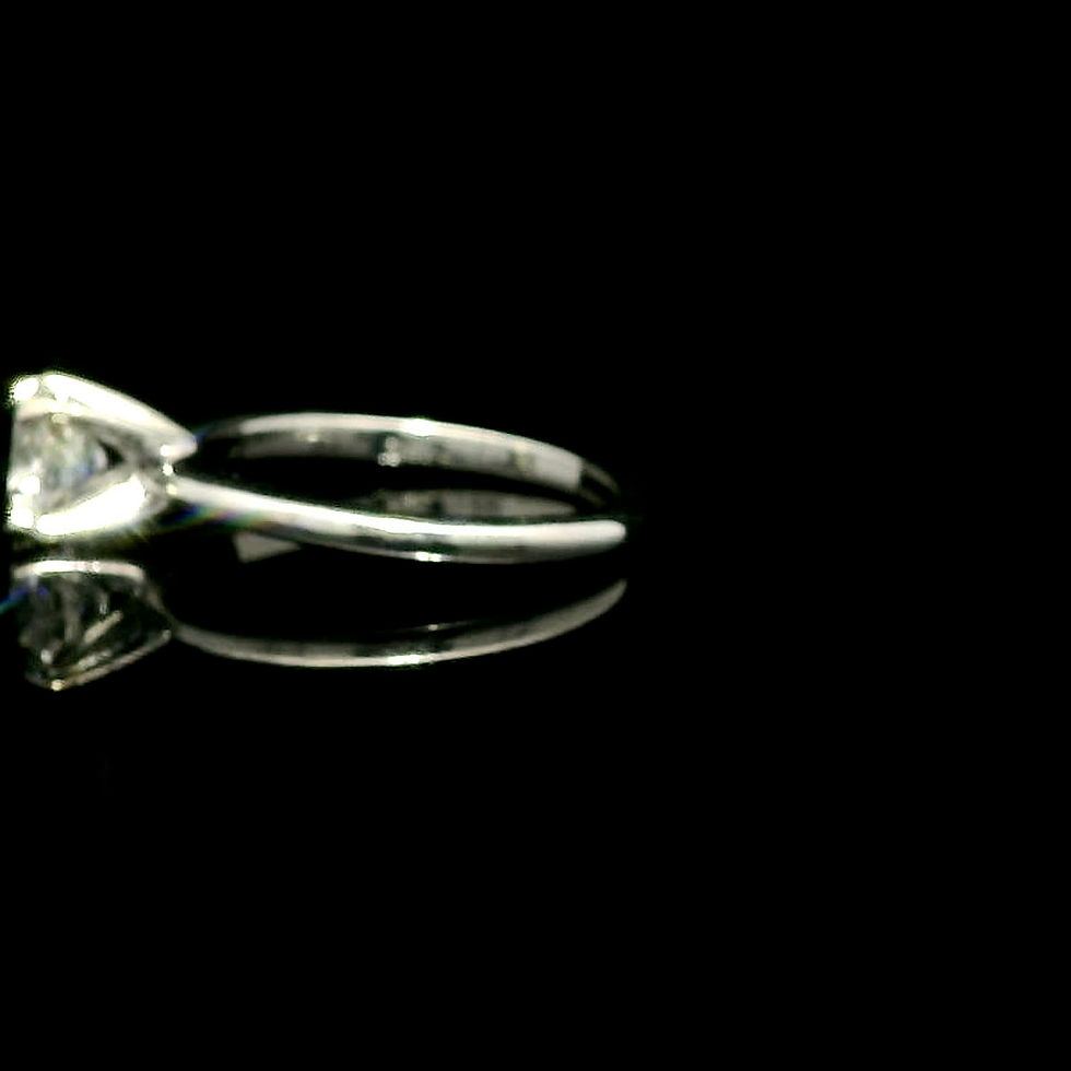 Thumbnail: Round Brilliant Cut Diamond Solitaire Engagement Ring in White Gold