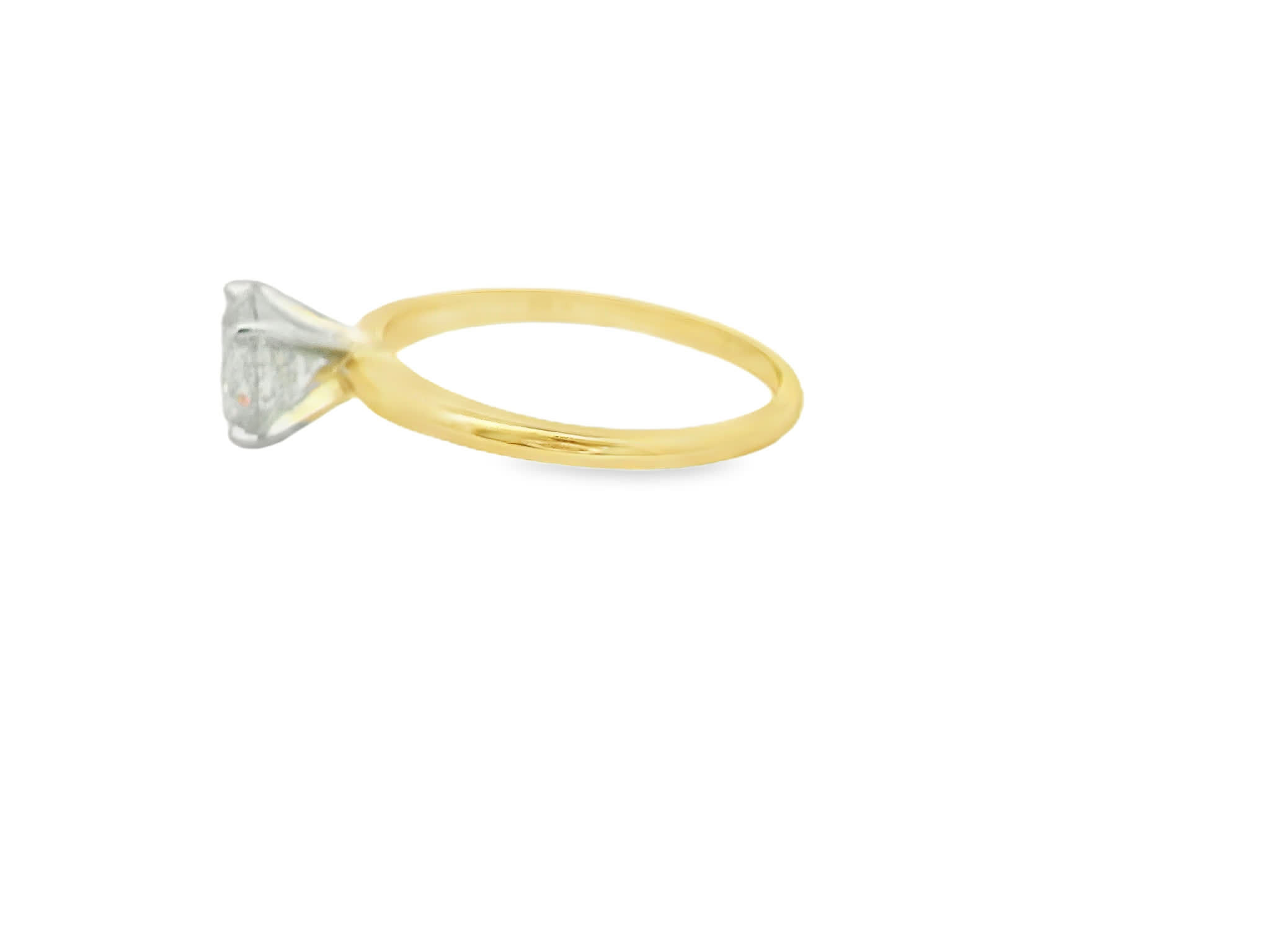 Classic Round Brilliant Diamond Solitaire Ring in Two-Tone Gold