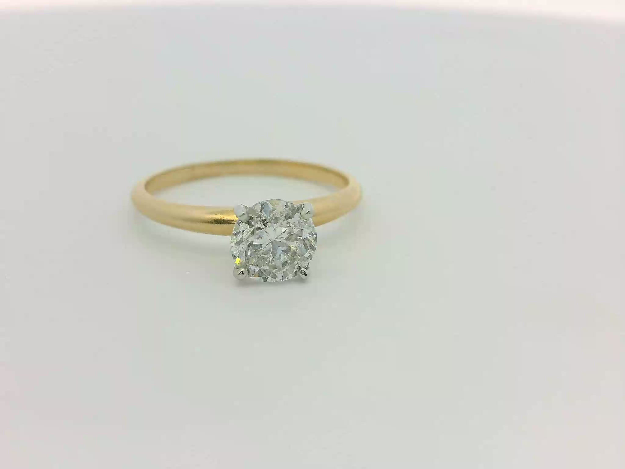 Classic Round Brilliant Diamond Solitaire Ring in Two-Tone Gold